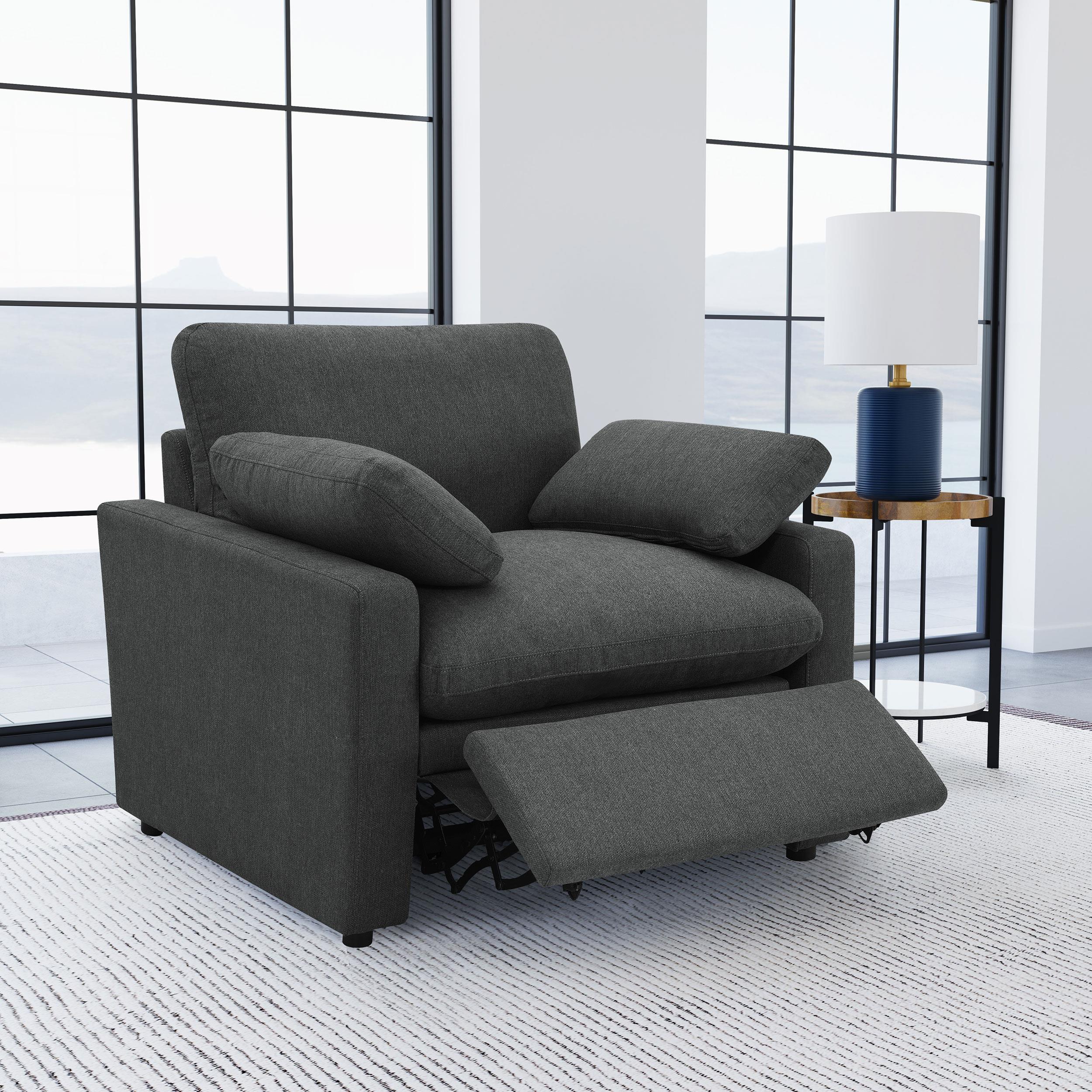  Coaster Furniture Collins 609533P Upholstered Power Recliner Chair - Dark Grey IMAGE 13