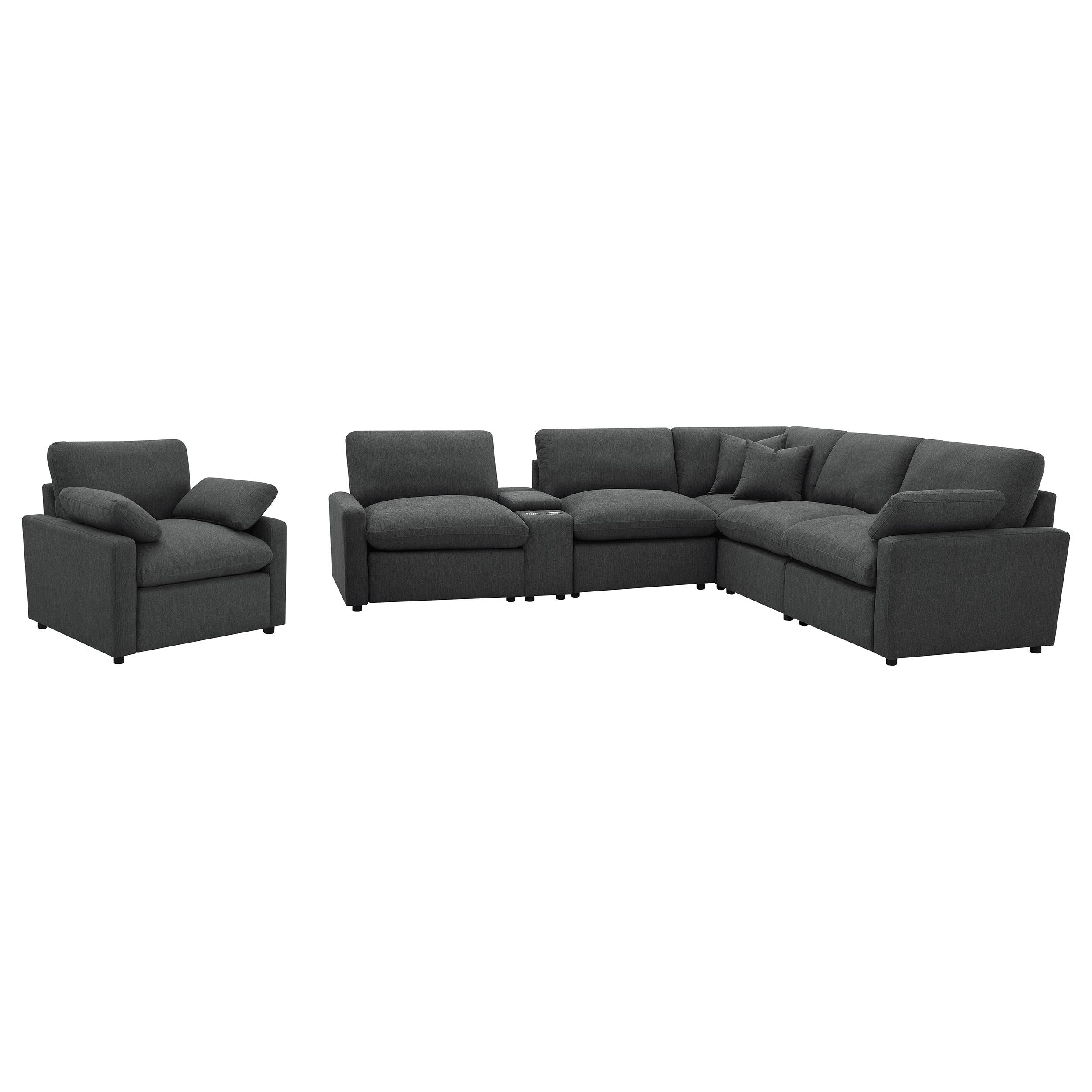  Coaster Furniture Collins 609533P Upholstered Power Recliner Chair - Dark Grey IMAGE 5