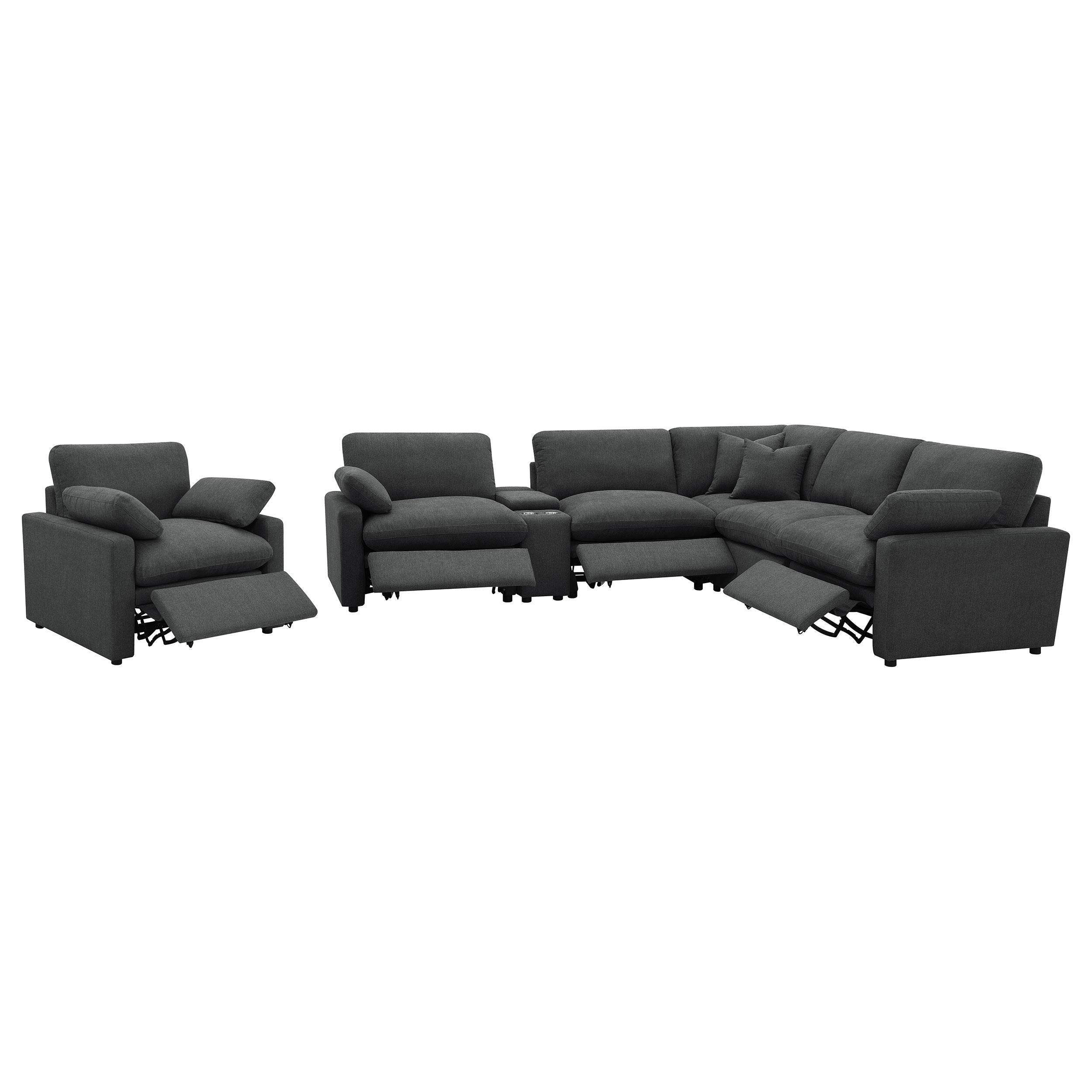  Coaster Furniture Collins 609533P Upholstered Power Recliner Chair - Dark Grey IMAGE 7