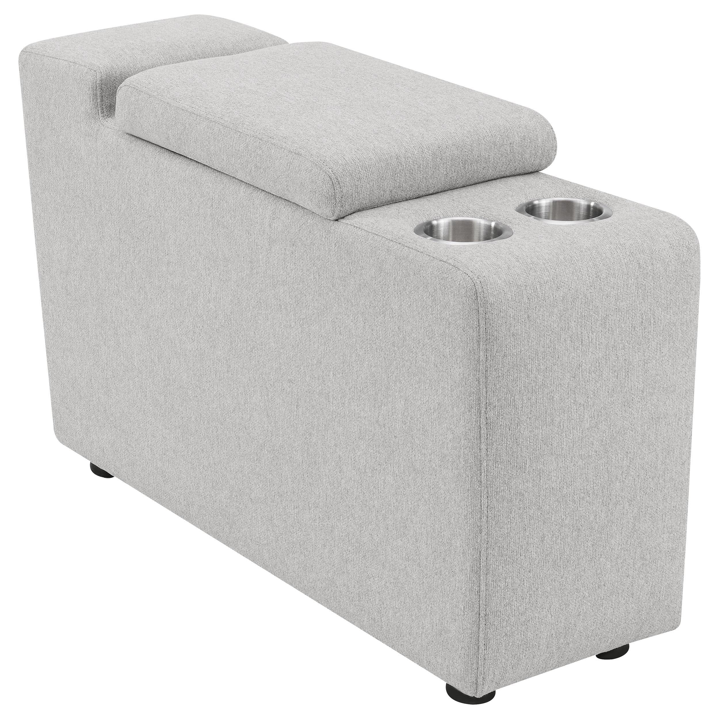  Coaster Furniture Collins 609560CON Upholstered Modular Storage Console - Grey IMAGE 2