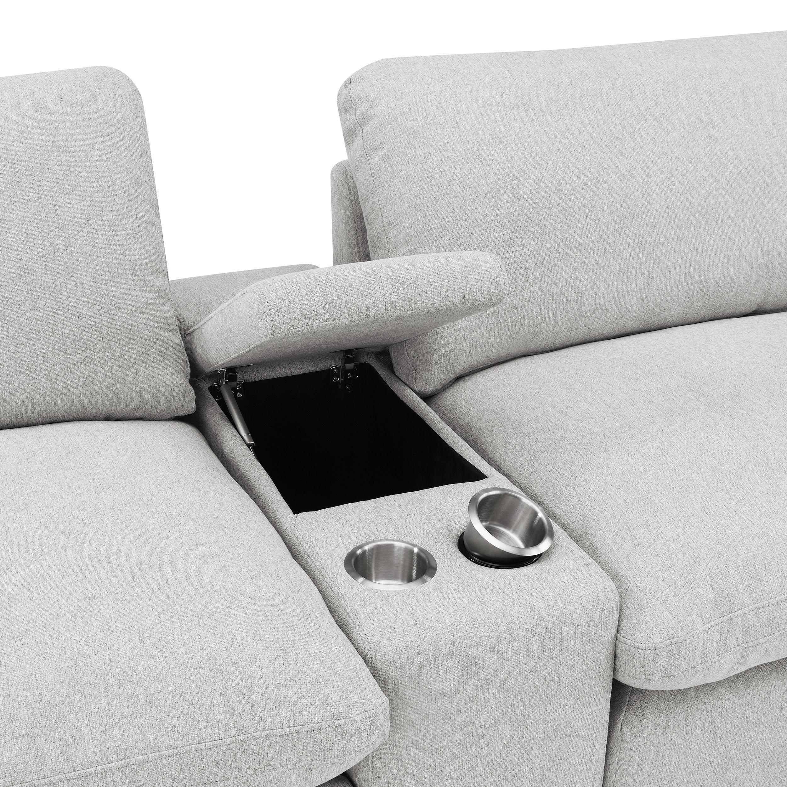  Coaster Furniture Collins 609560CON Upholstered Modular Storage Console - Grey IMAGE 6