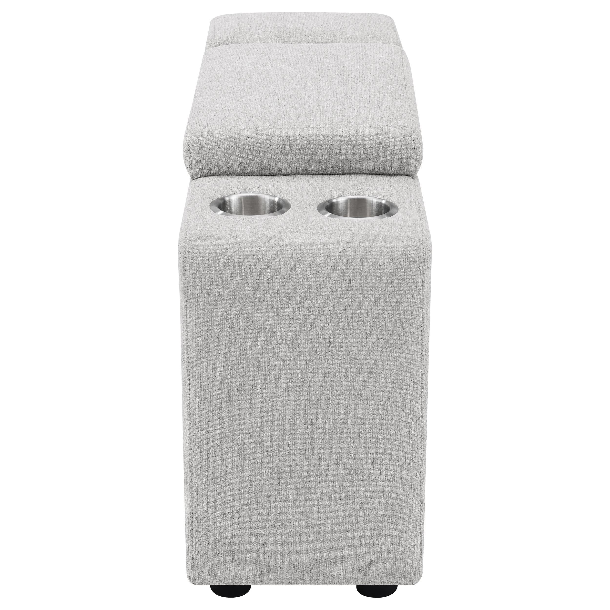  Coaster Furniture Collins 609560CON Upholstered Modular Storage Console - Grey IMAGE 7