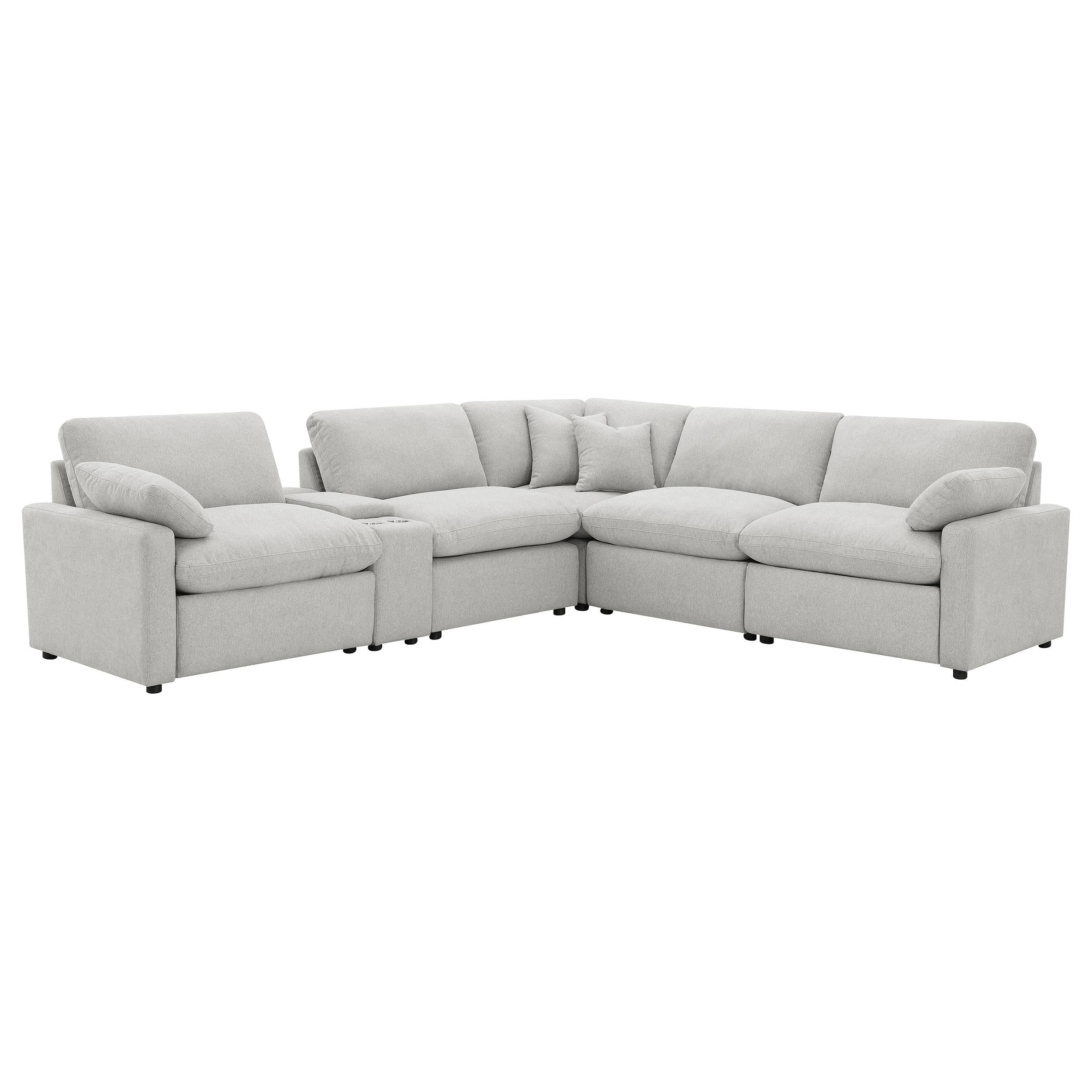  Coaster Furniture Collins 609560P-SET 6-piece Modular Power Reclining Sectional - Grey IMAGE 1