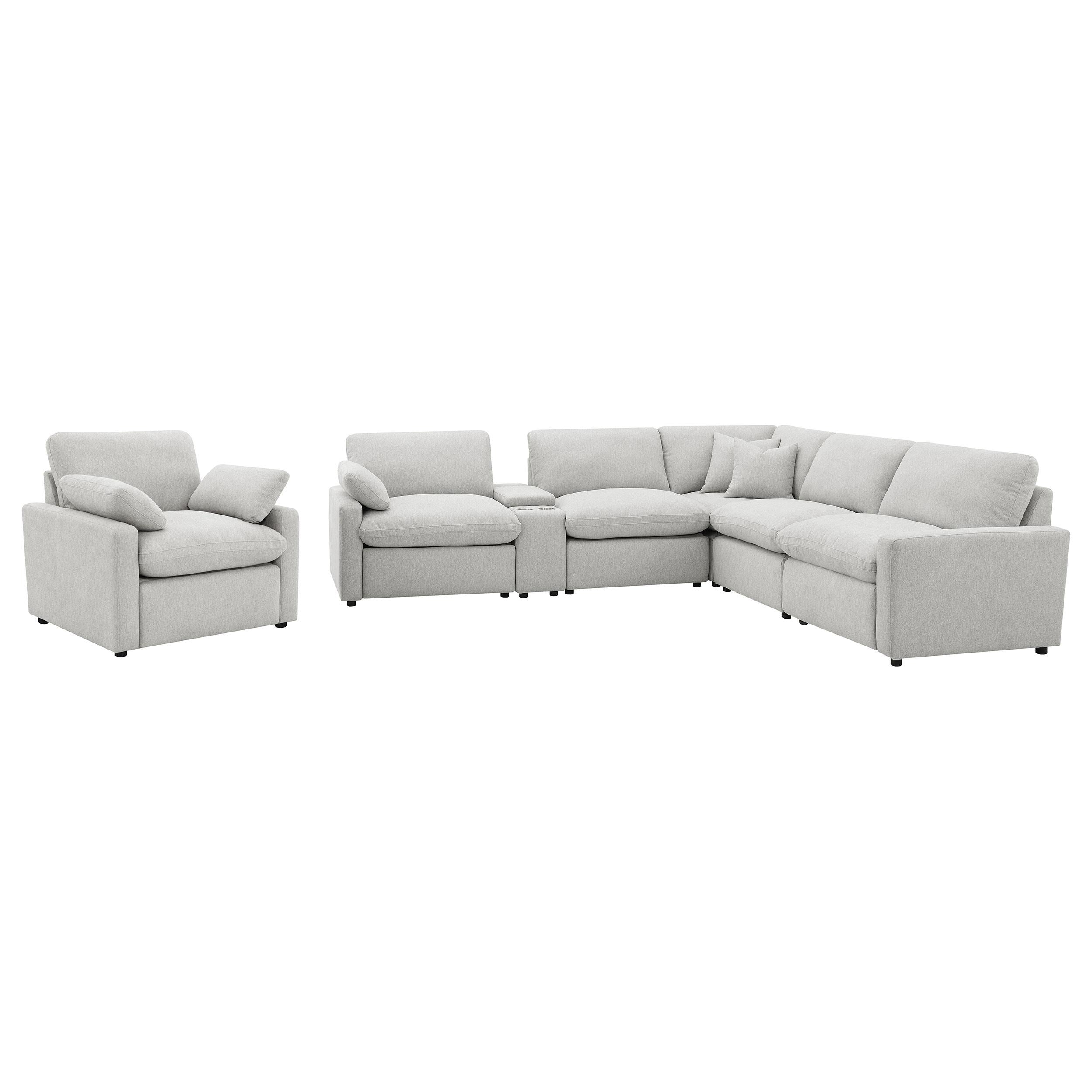  Coaster Furniture Collins 609560P-SET 6-piece Modular Power Reclining Sectional - Grey IMAGE 2