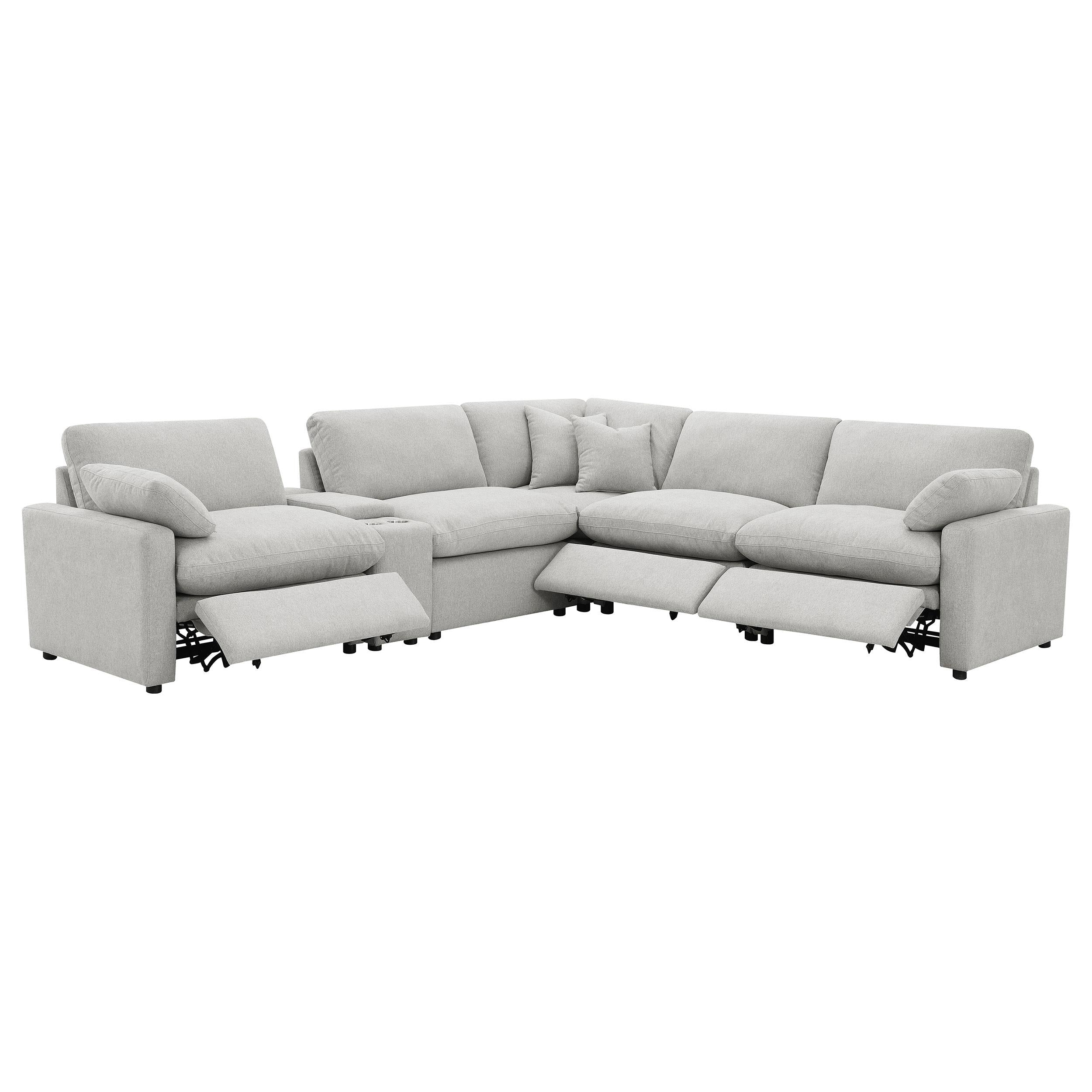  Coaster Furniture Collins 609560P-SET 6-piece Modular Power Reclining Sectional - Grey IMAGE 4