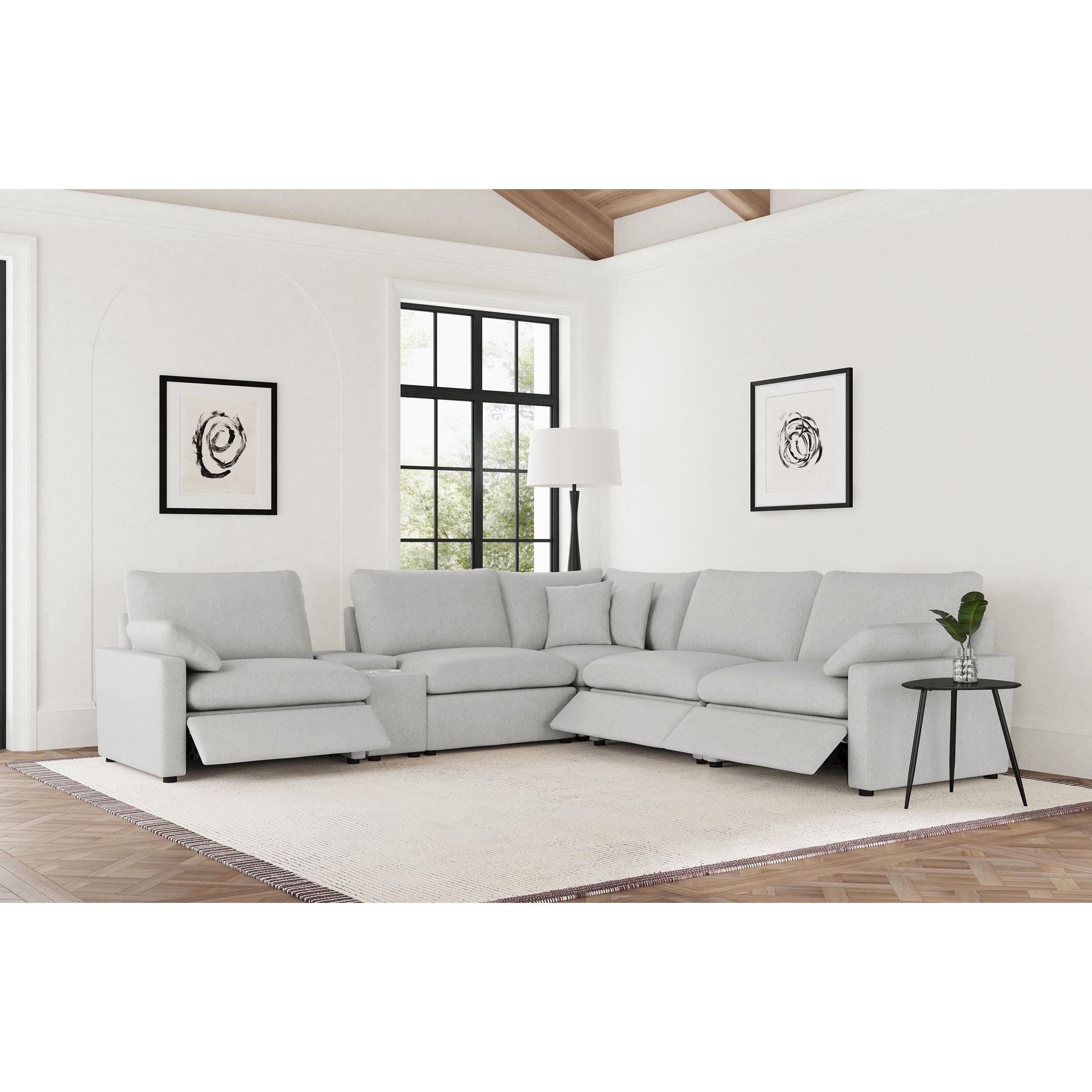  Coaster Furniture Collins 609560P-SET 6-piece Modular Power Reclining Sectional - Grey IMAGE 6
