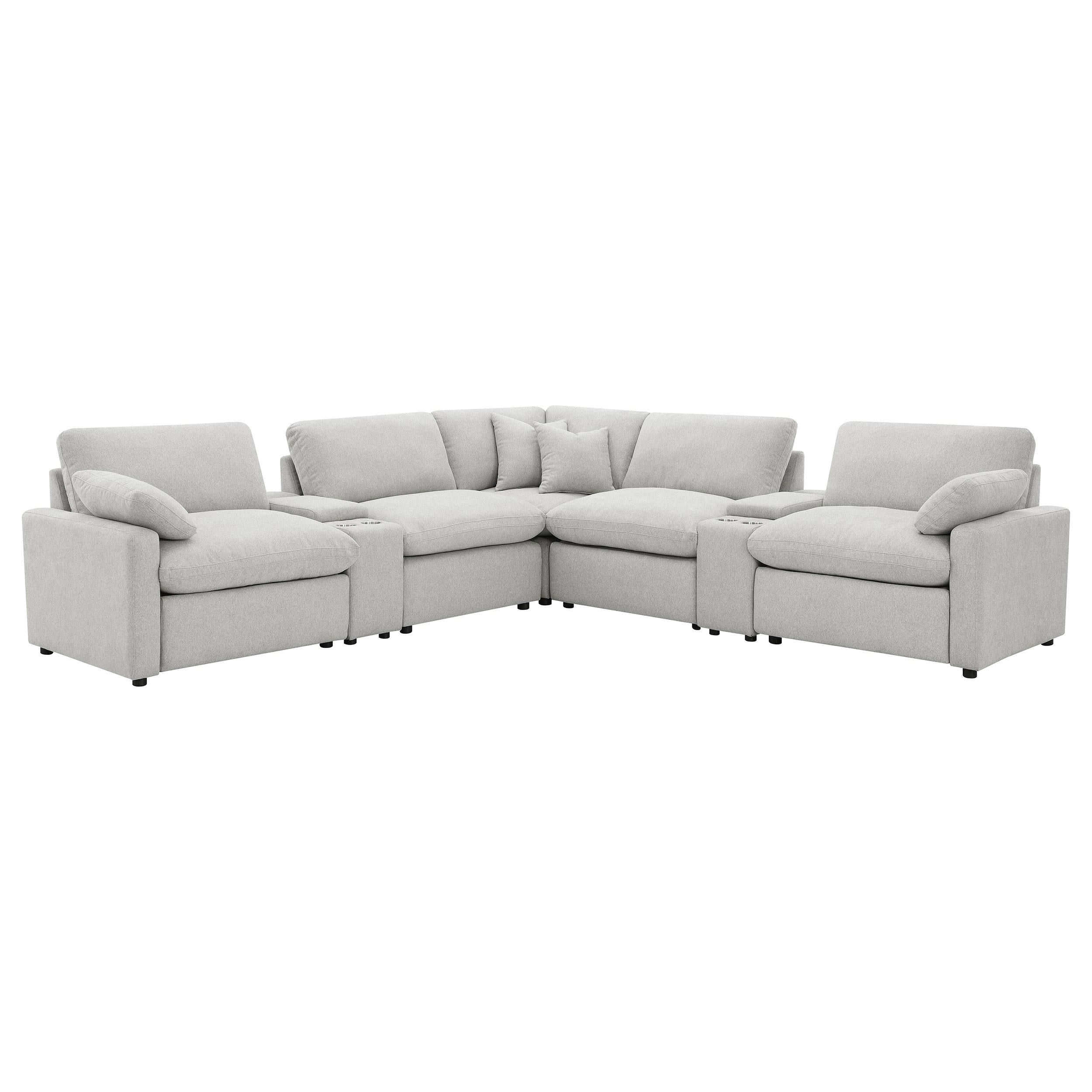  Coaster Furniture Collins 609560P-SETA 7-piece Modular Power Reclining Sectional - Grey IMAGE 1
