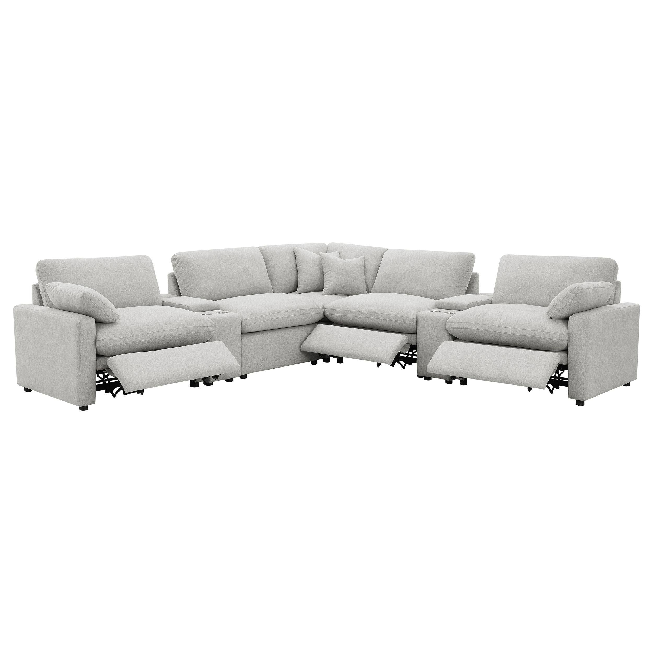  Coaster Furniture Collins 609560P-SETA 7-piece Modular Power Reclining Sectional - Grey IMAGE 5
