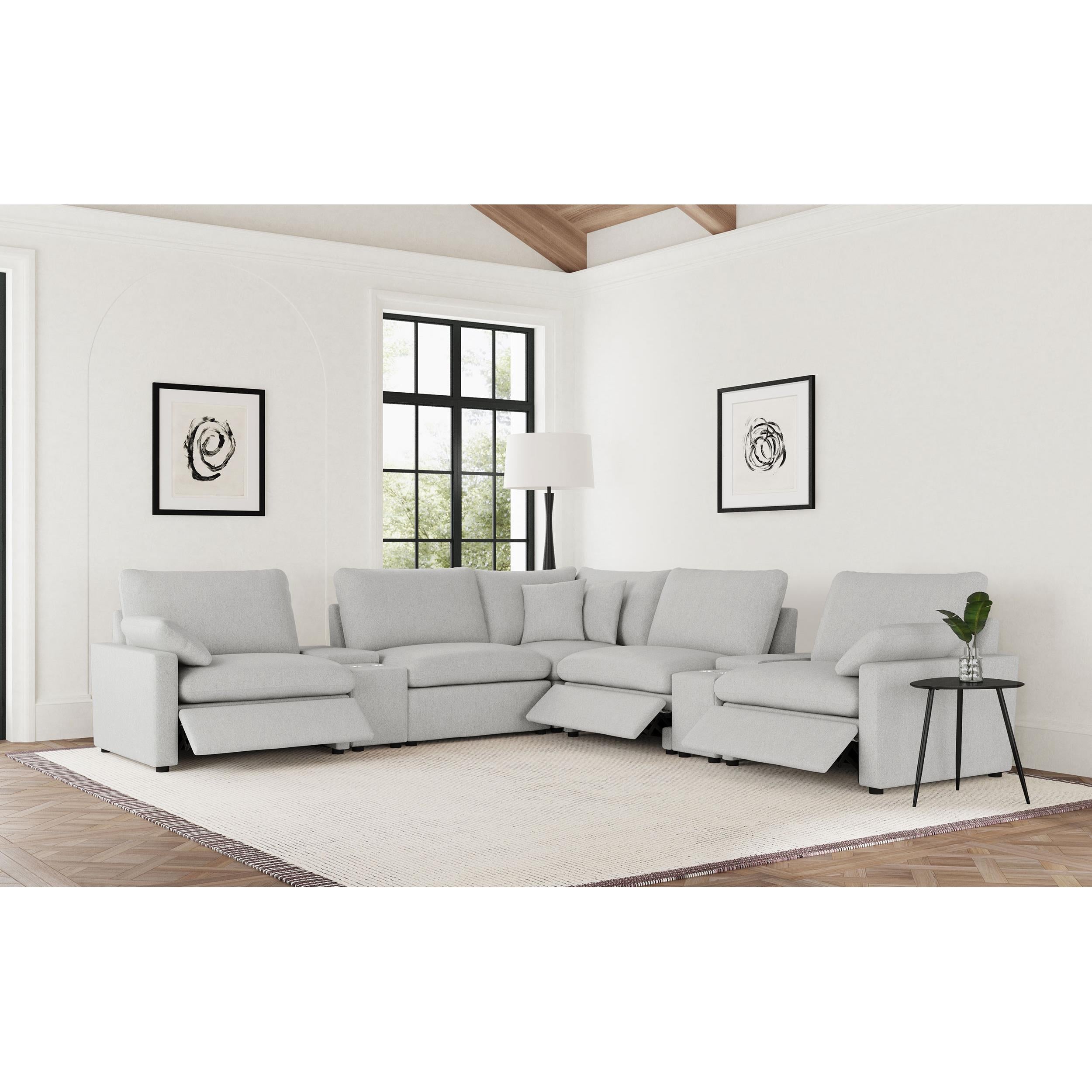  Coaster Furniture Collins 609560P-SETA 7-piece Modular Power Reclining Sectional - Grey IMAGE 6