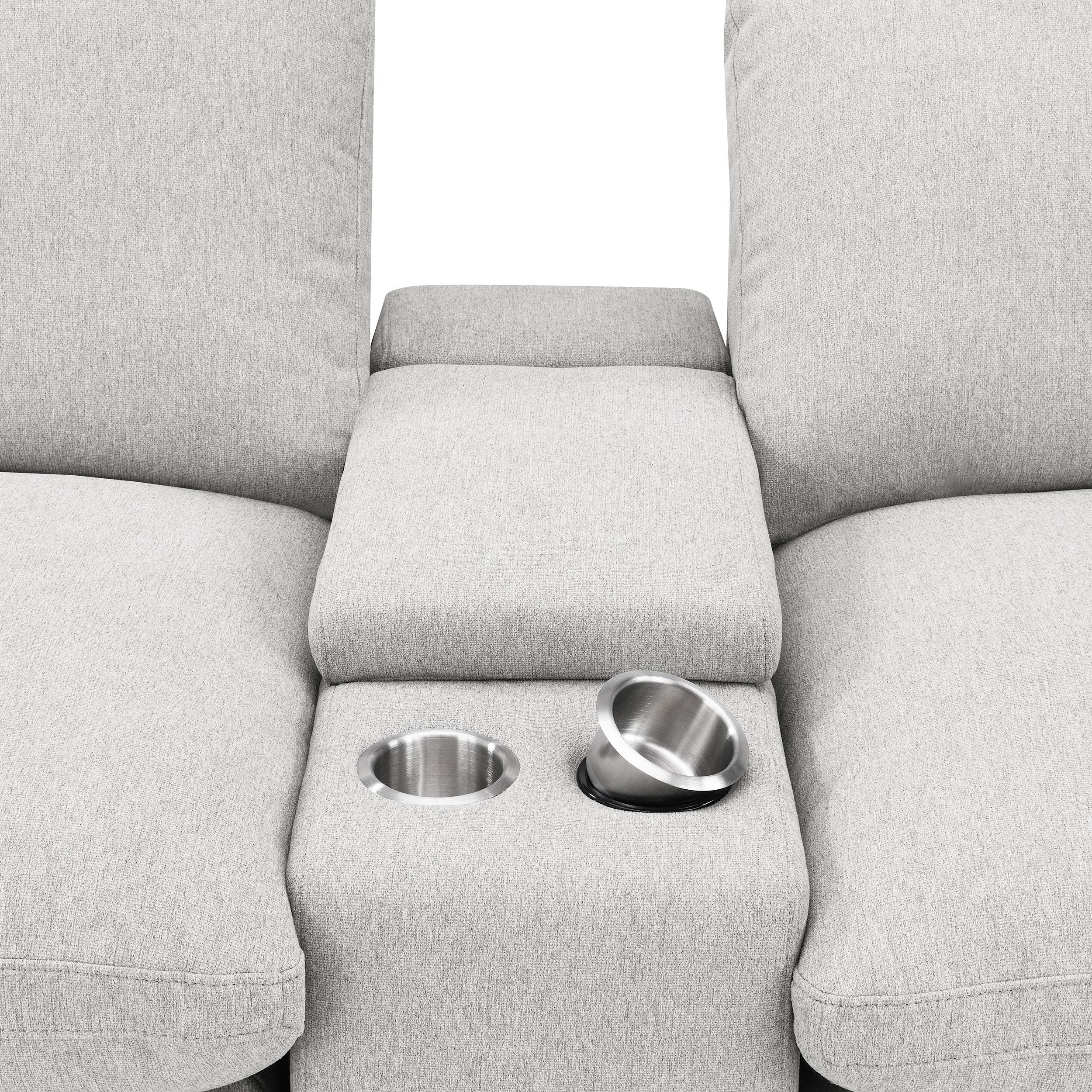  Coaster Furniture Collins 609561PT 5-Piece Power Reclining Home Theater Seating - Grey IMAGE 3
