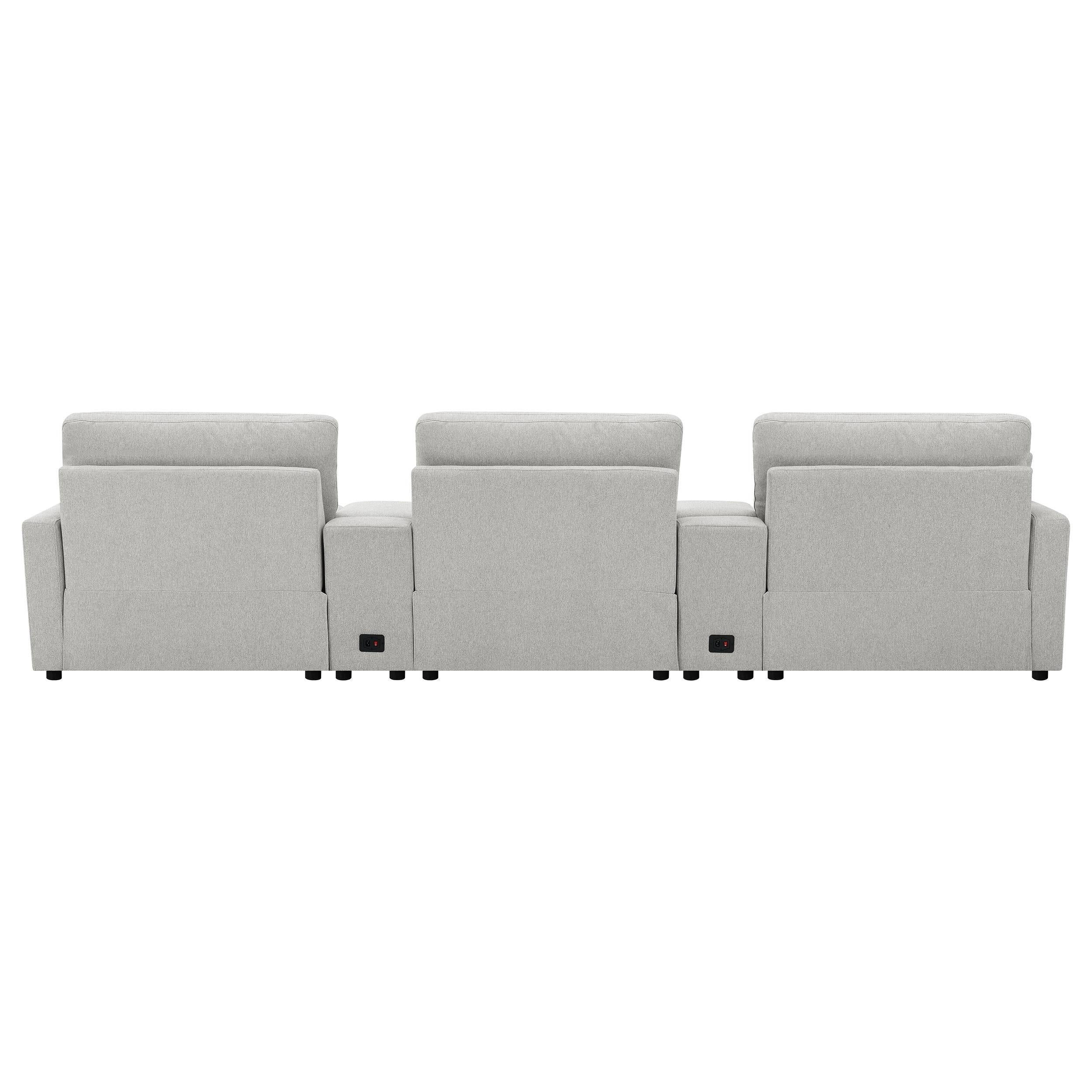  Coaster Furniture Collins 609561PT 5-Piece Power Reclining Home Theater Seating - Grey IMAGE 8