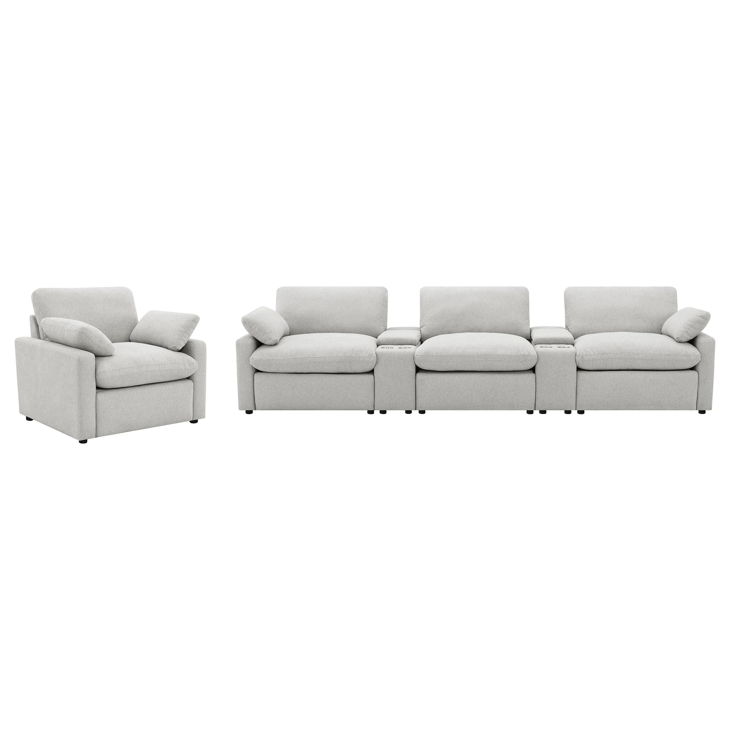  Coaster Furniture Collins 609563P Upholstered Power Recliner Chair - Grey IMAGE 11