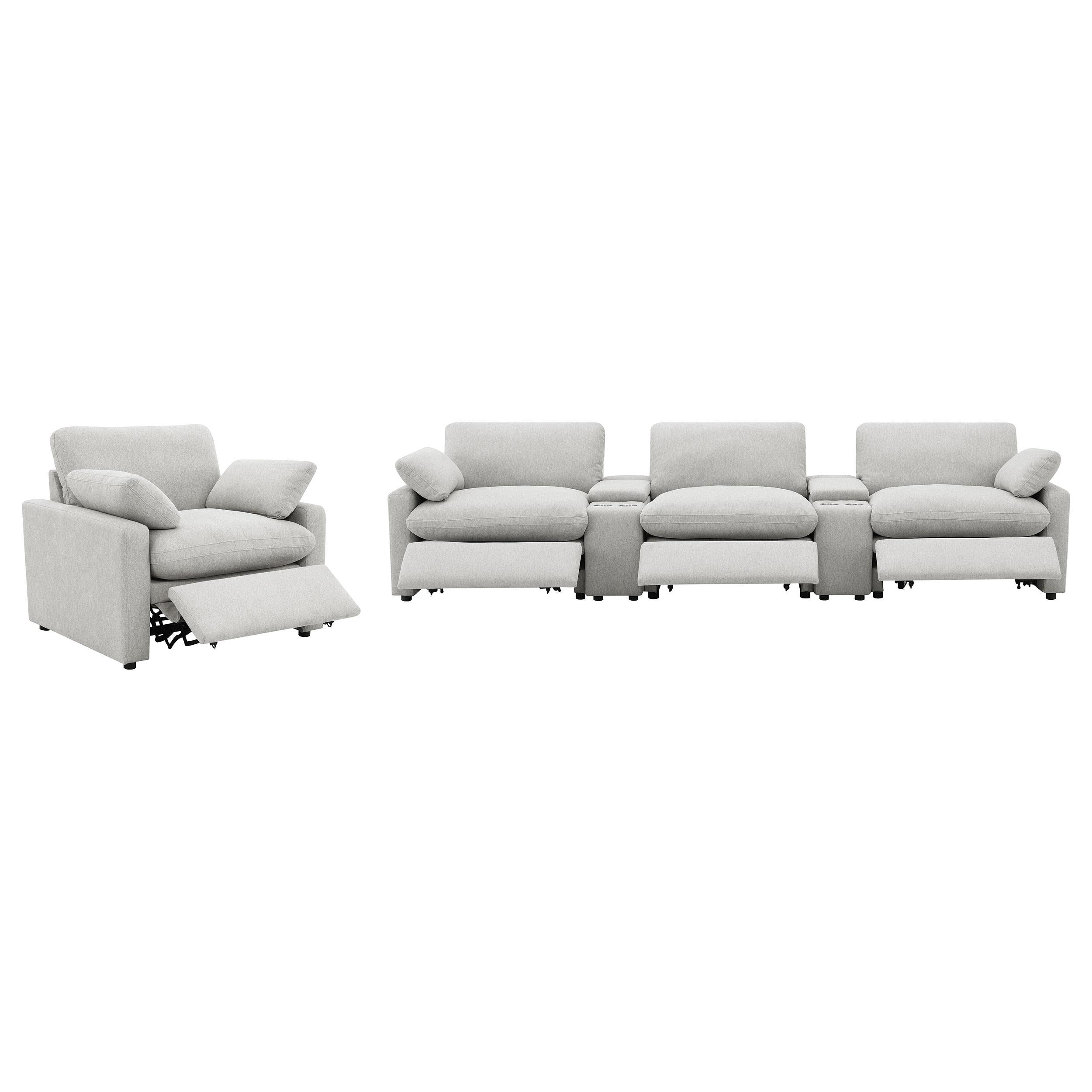  Coaster Furniture Collins 609563P Upholstered Power Recliner Chair - Grey IMAGE 14