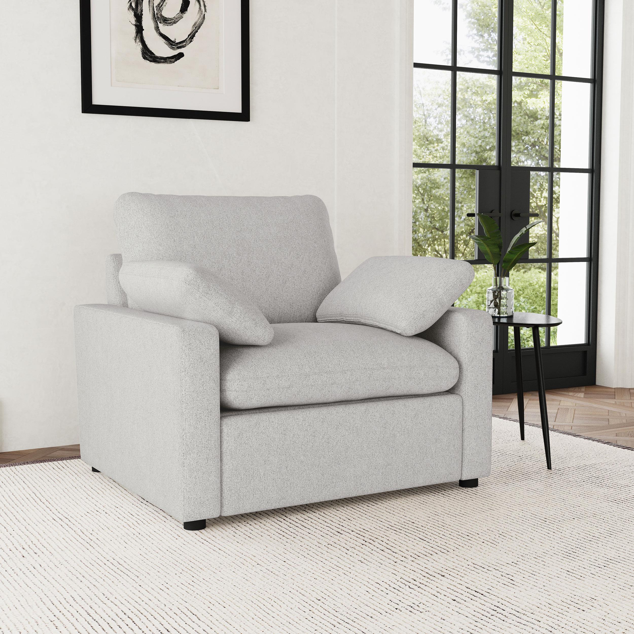  Coaster Furniture Collins 609563P Upholstered Power Recliner Chair - Grey IMAGE 4