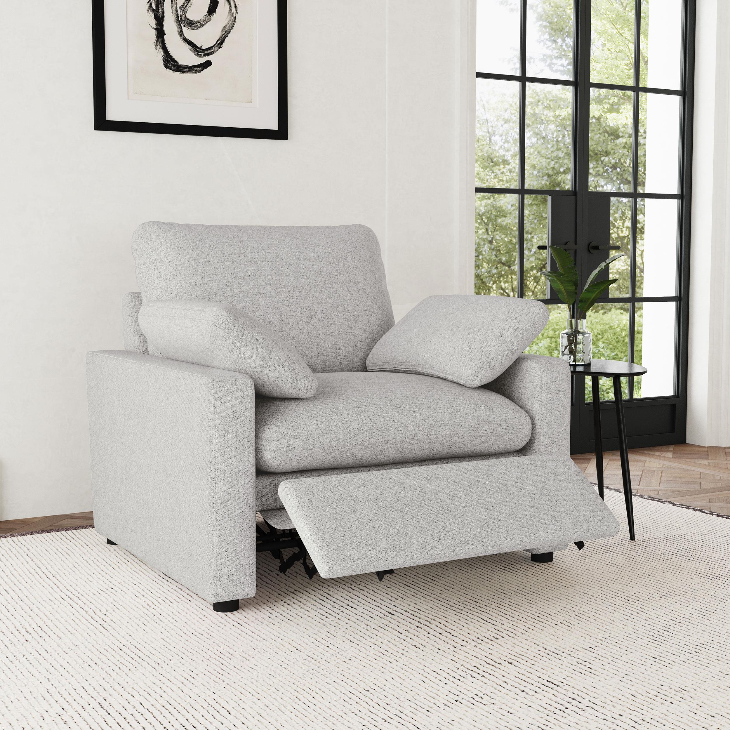  Coaster Furniture Collins 609563P Upholstered Power Recliner Chair - Grey IMAGE 6