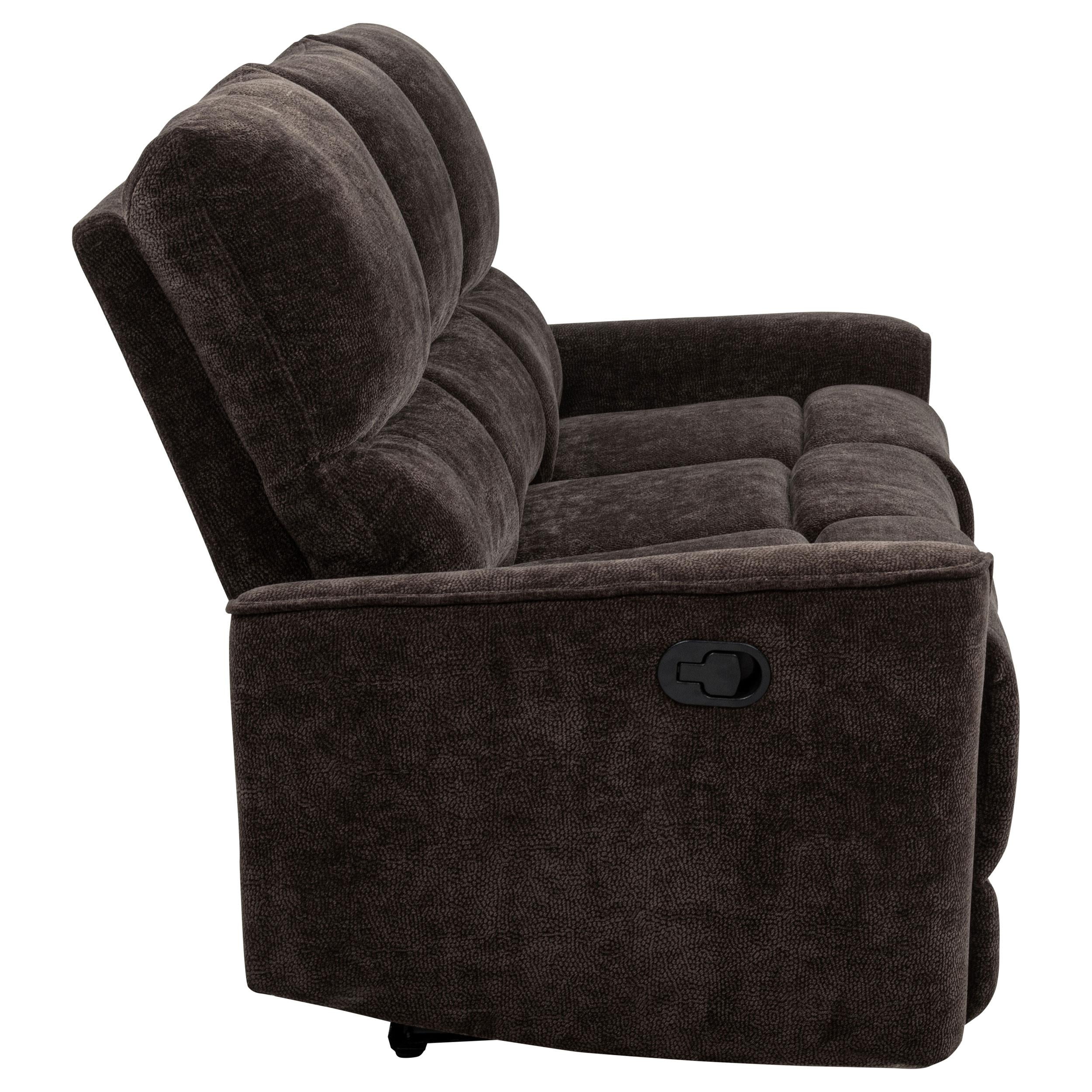  Coaster Furniture Navarro 609571 Chenille Upholstered Reclining Sofa - Dark Brown IMAGE 10