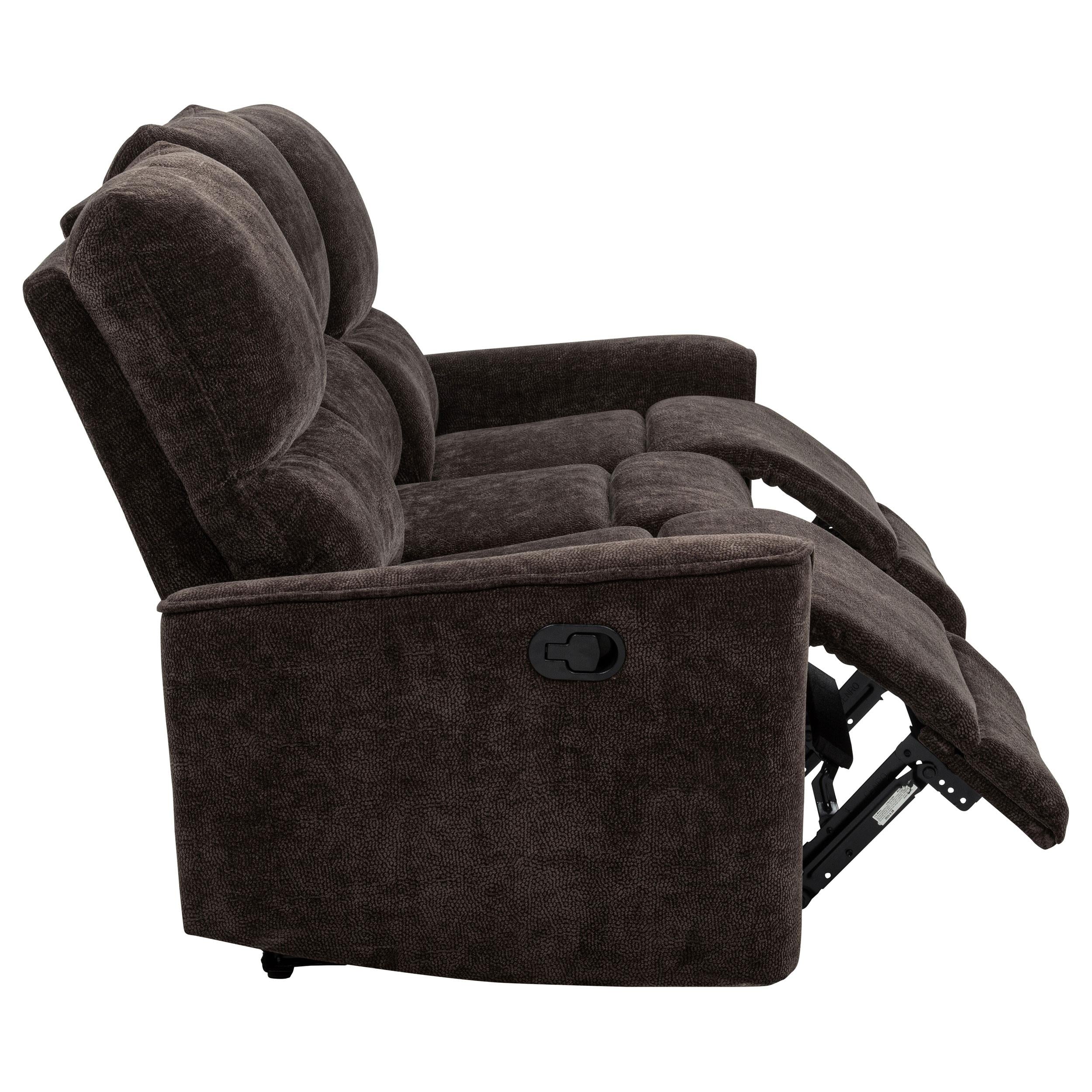  Coaster Furniture Navarro 609571 Chenille Upholstered Reclining Sofa - Dark Brown IMAGE 14