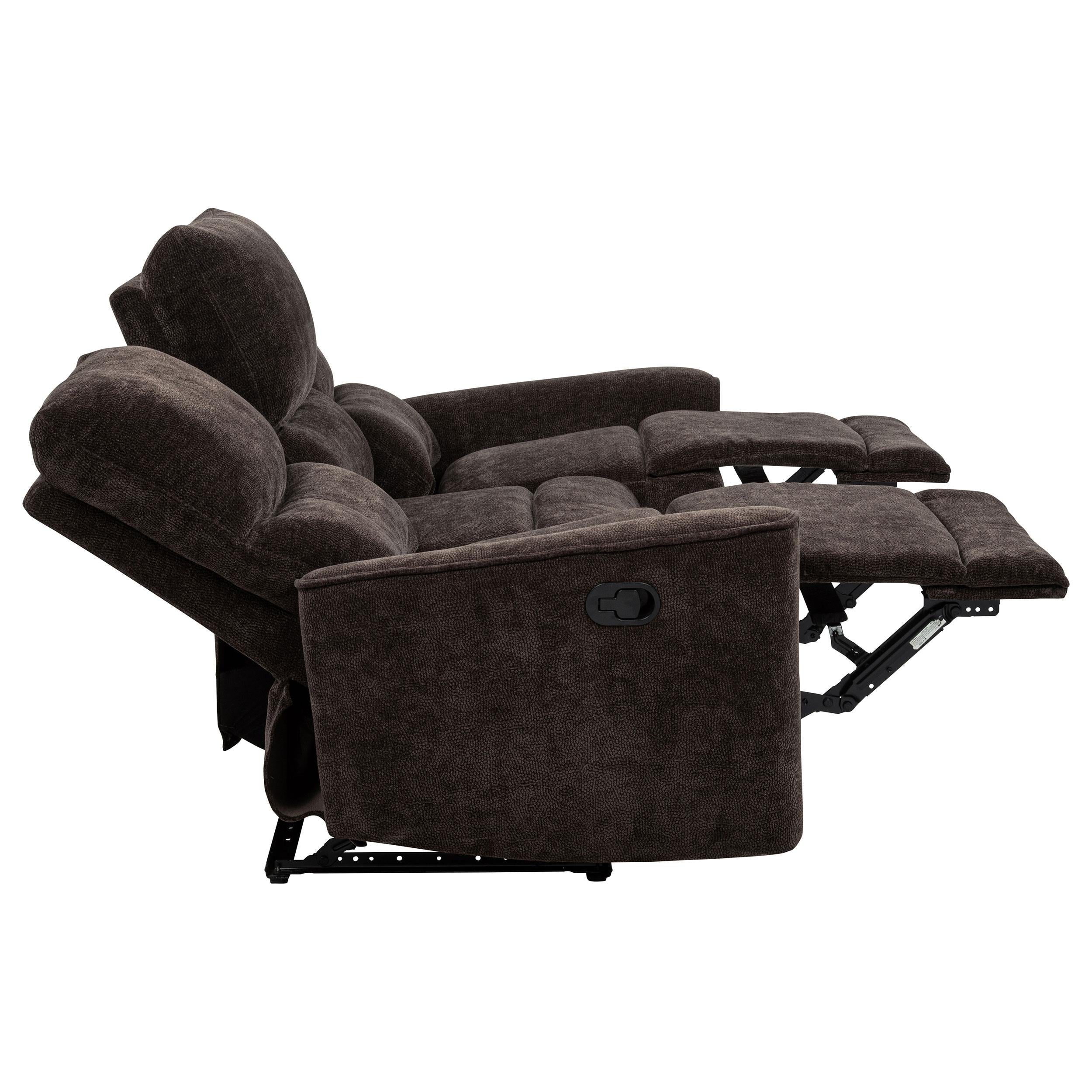  Coaster Furniture Navarro 609571 Chenille Upholstered Reclining Sofa - Dark Brown IMAGE 4