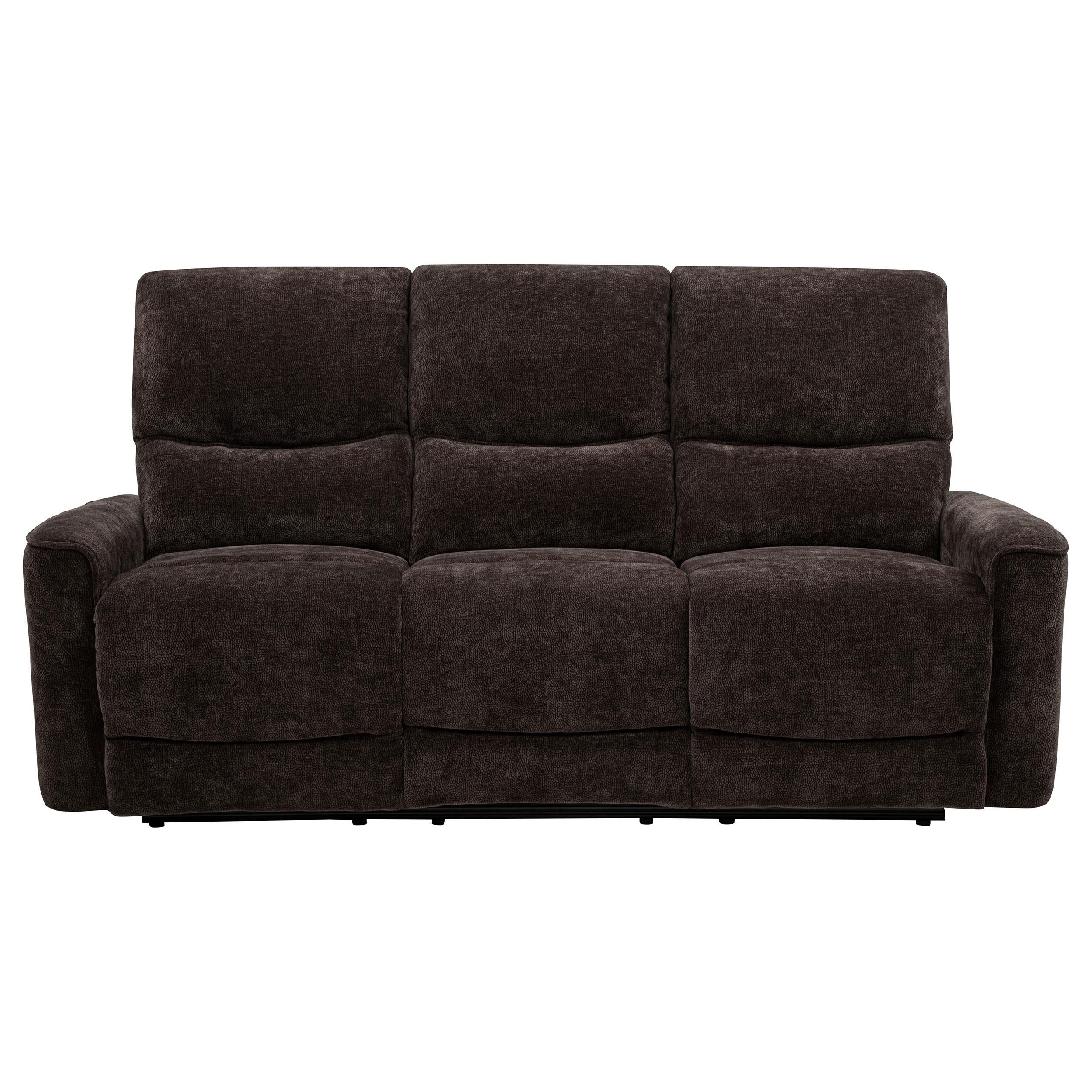  Coaster Furniture Navarro 609571 Chenille Upholstered Reclining Sofa - Dark Brown IMAGE 5