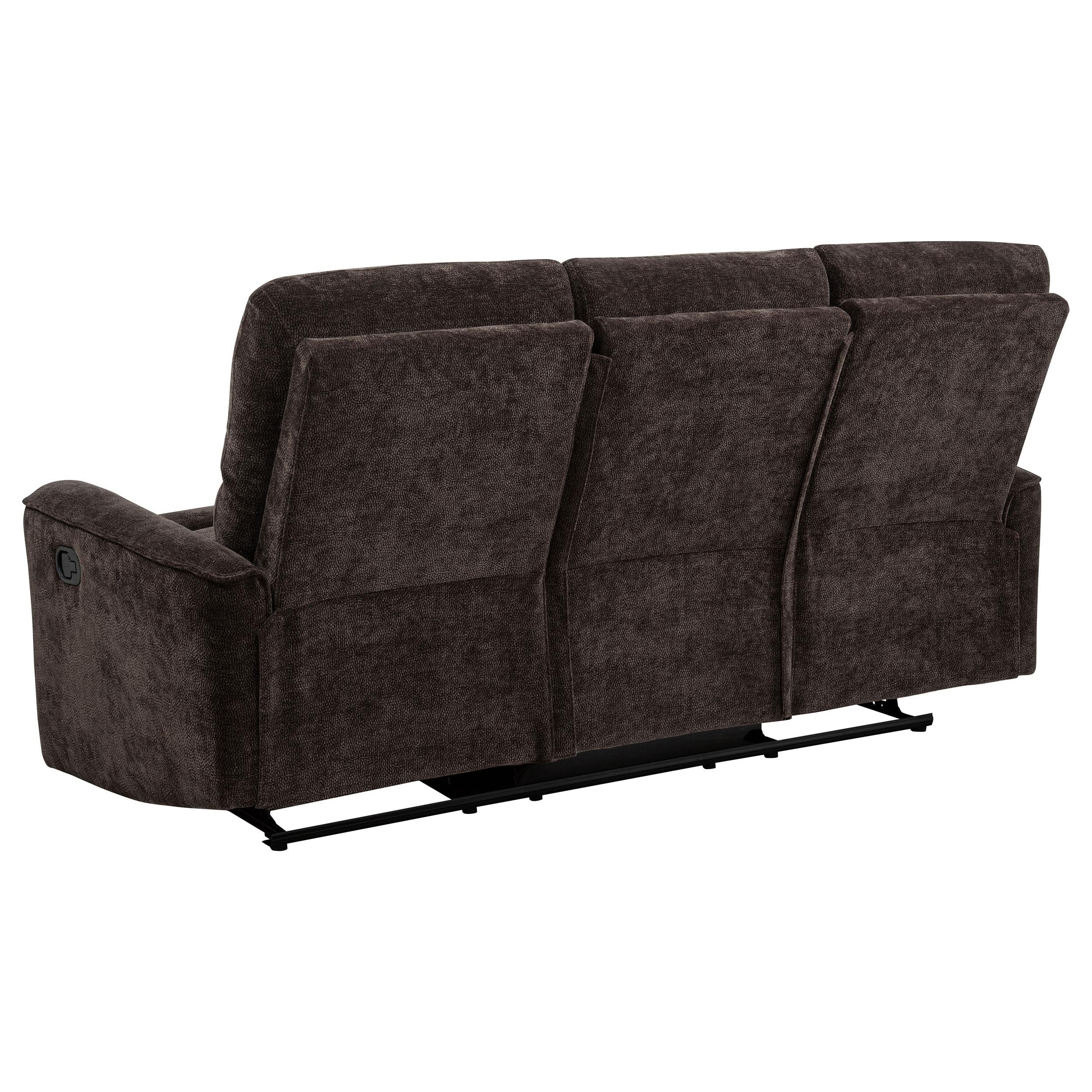  Coaster Furniture Navarro 609571 Chenille Upholstered Reclining Sofa - Dark Brown IMAGE 7