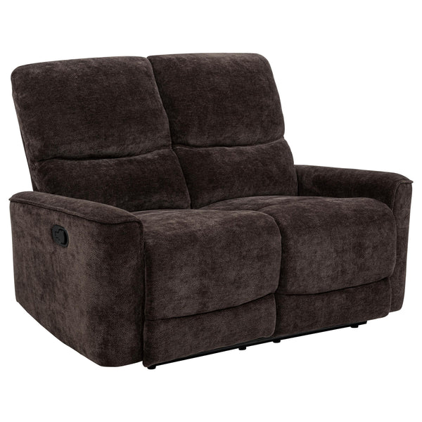 Coaster Furniture Navarro 609572 Chenille Upholstered Reclining Loveseat - Dark Brown