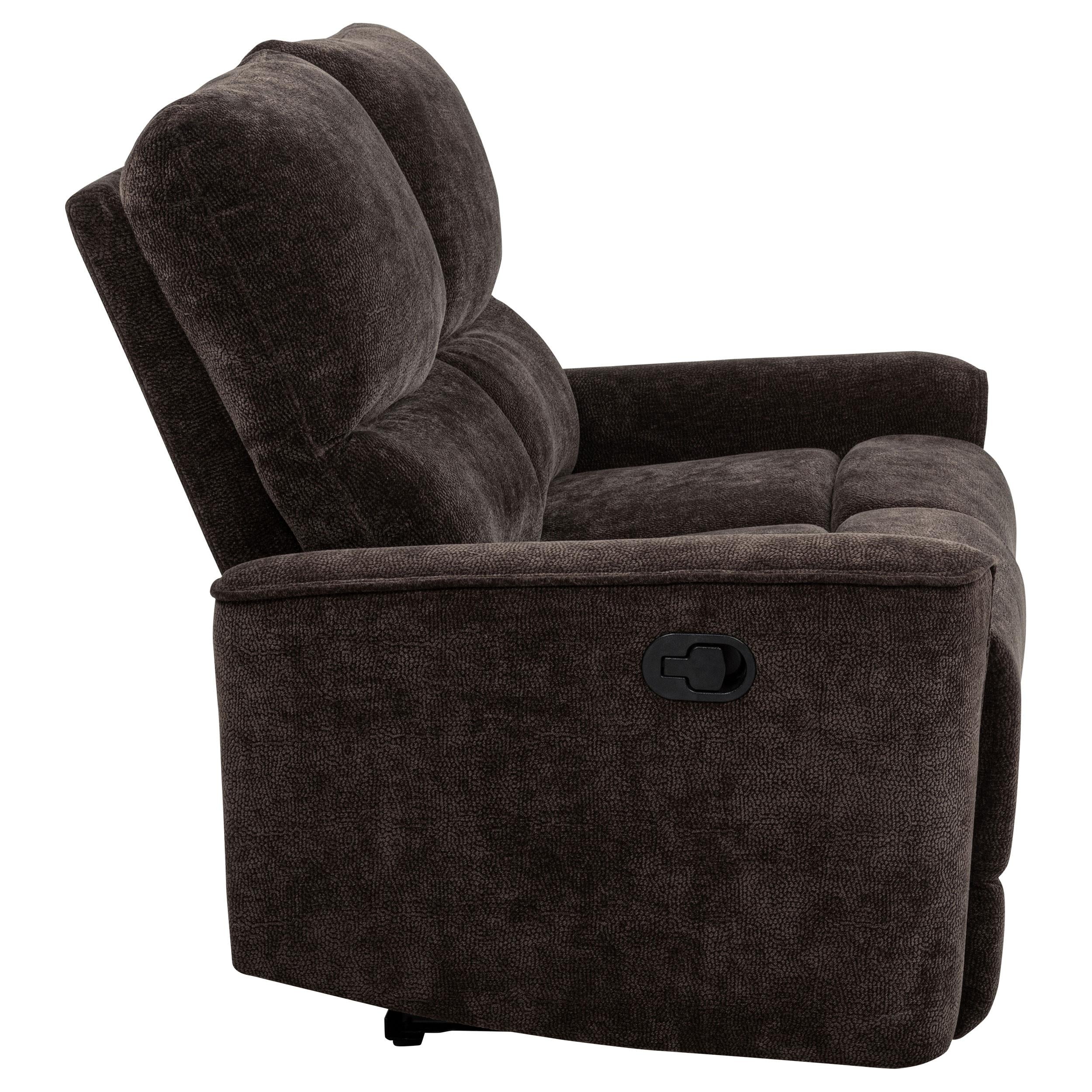  Coaster Furniture Navarro 609572 Chenille Upholstered Reclining Loveseat - Dark Brown IMAGE 10