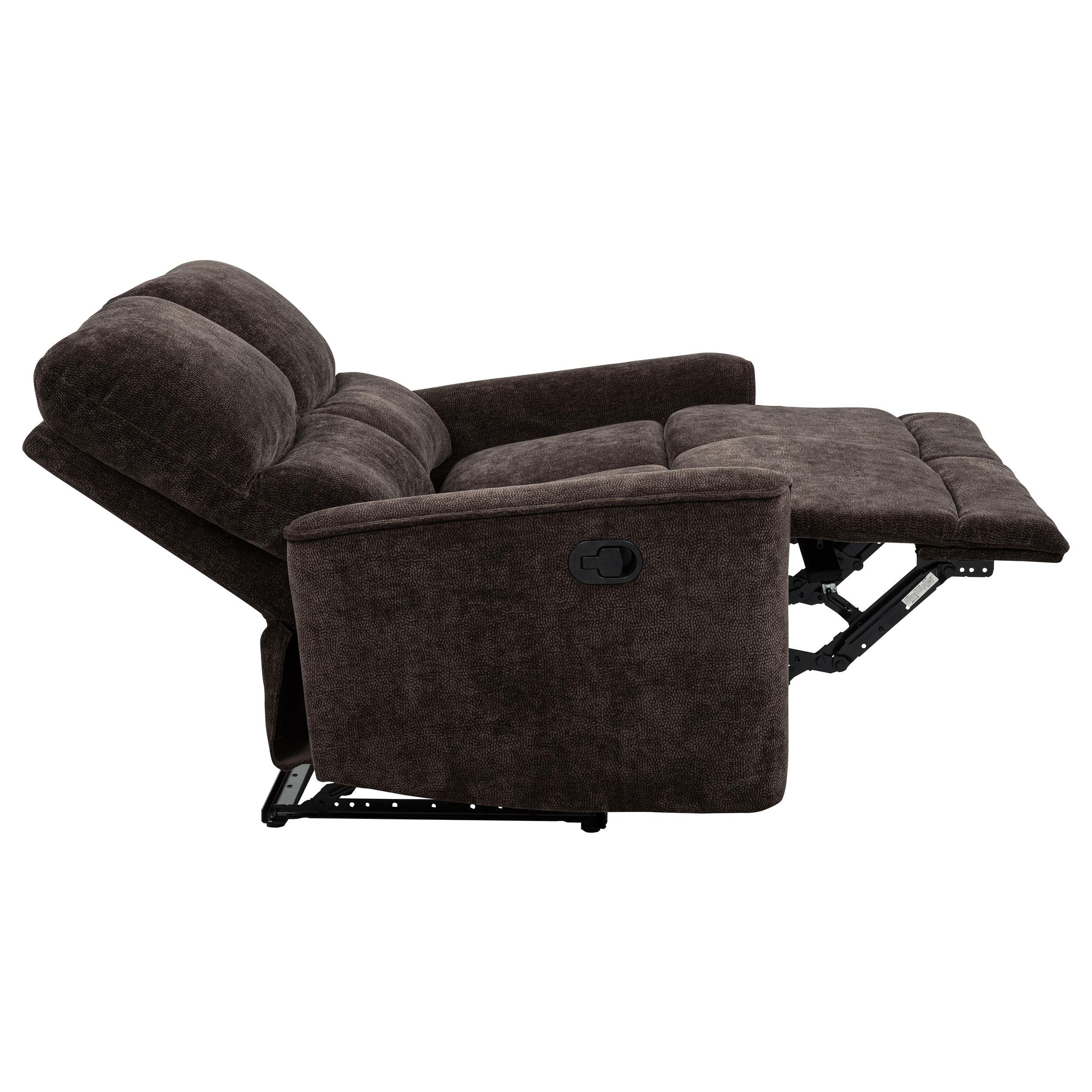  Coaster Furniture Navarro 609572 Chenille Upholstered Reclining Loveseat - Dark Brown IMAGE 5