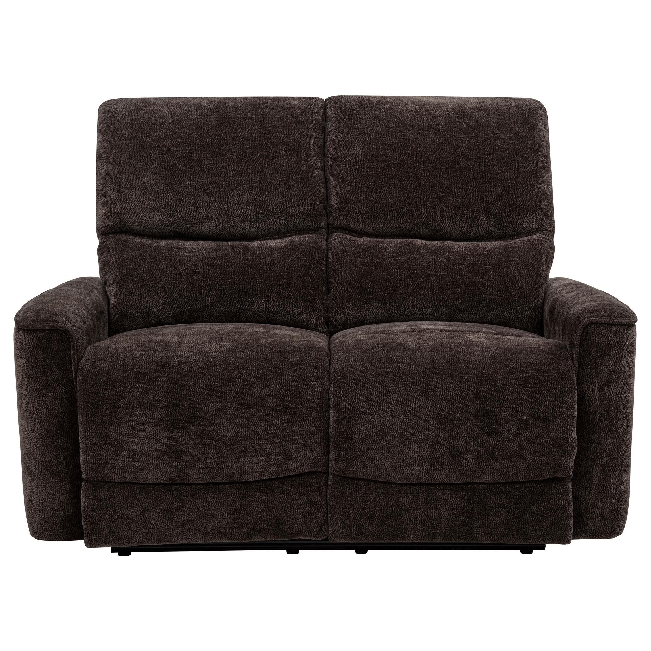 Coaster Furniture Navarro 609572 Chenille Upholstered Reclining Loveseat - Dark Brown IMAGE 6