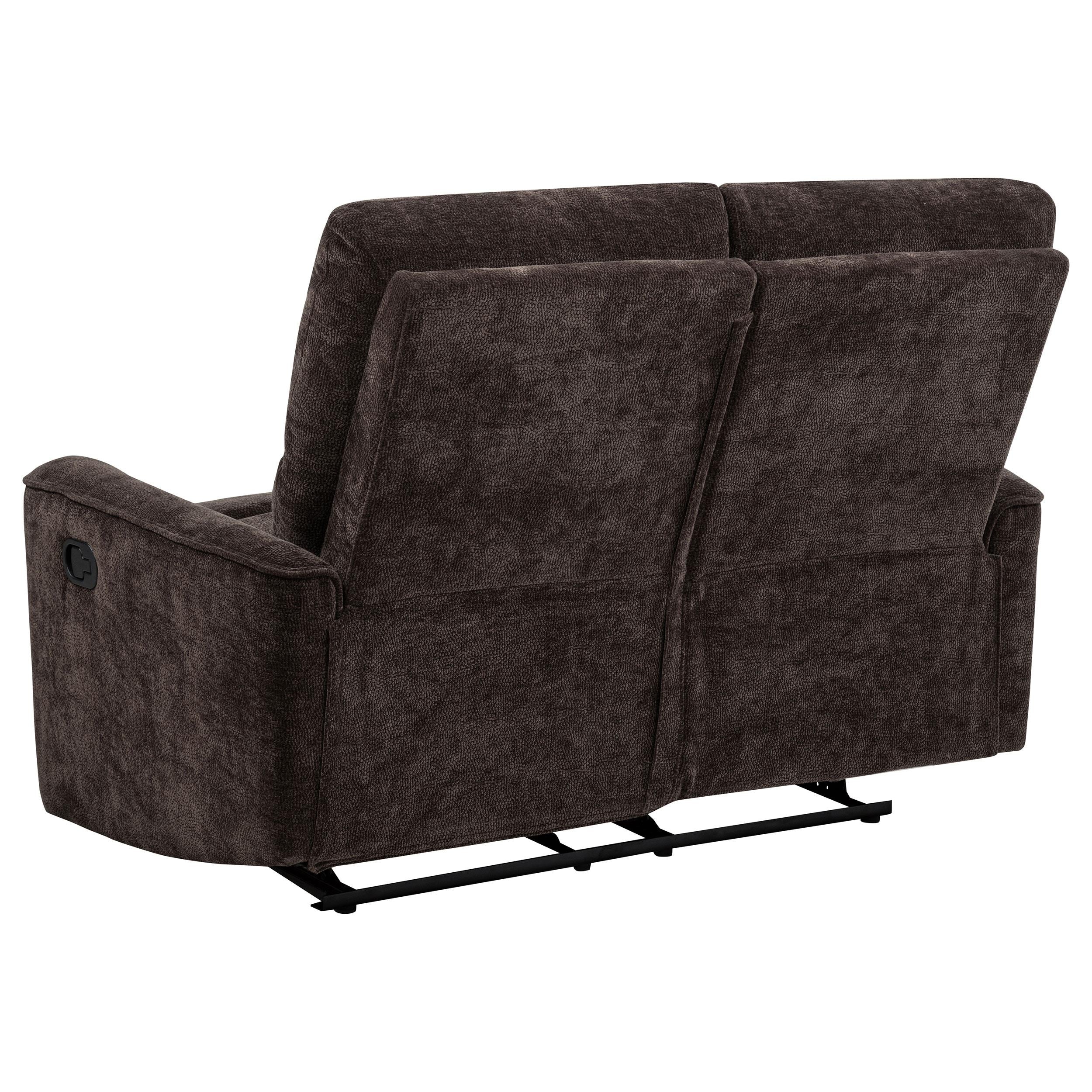  Coaster Furniture Navarro 609572 Chenille Upholstered Reclining Loveseat - Dark Brown IMAGE 8