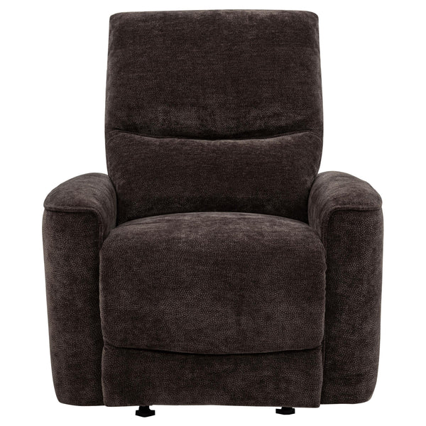 Coaster Furniture Navarro 609573 Chenille Upholstered Glider Recliner - Dark Brown