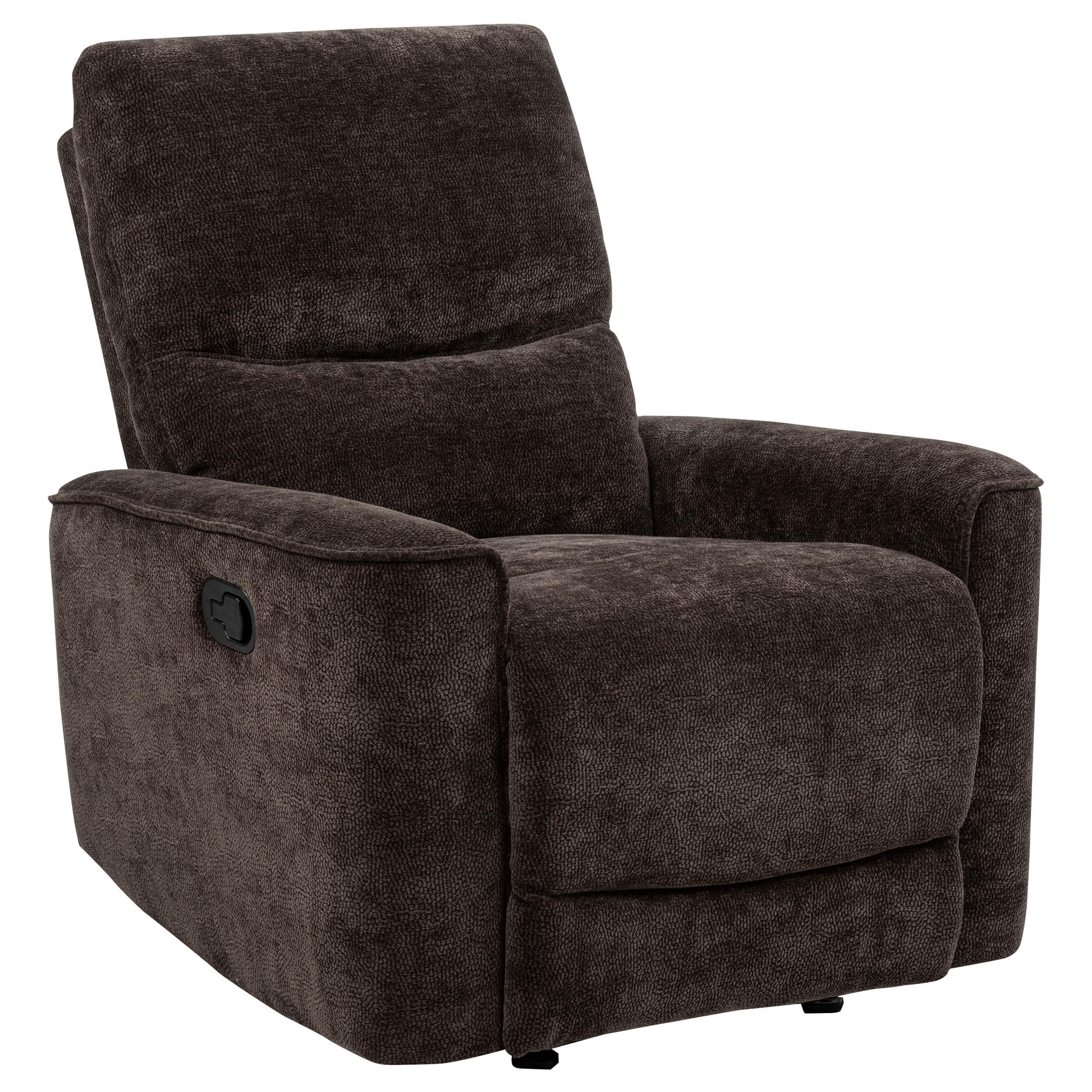  Coaster Furniture Navarro 609573 Chenille Upholstered Glider Recliner - Dark Brown IMAGE 14
