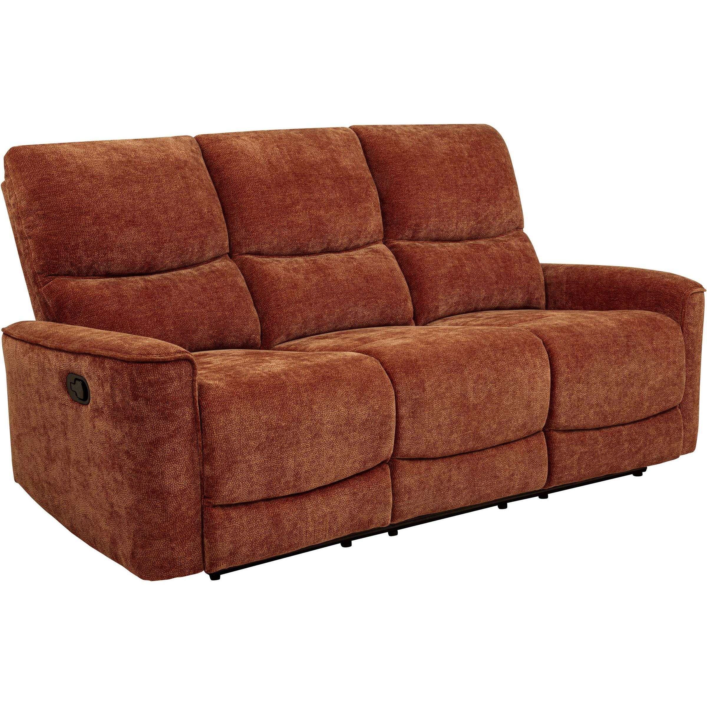  Coaster Furniture Navarro 609574 Chenille Upholstered Reclining Sofa - Burnt Orange IMAGE 1