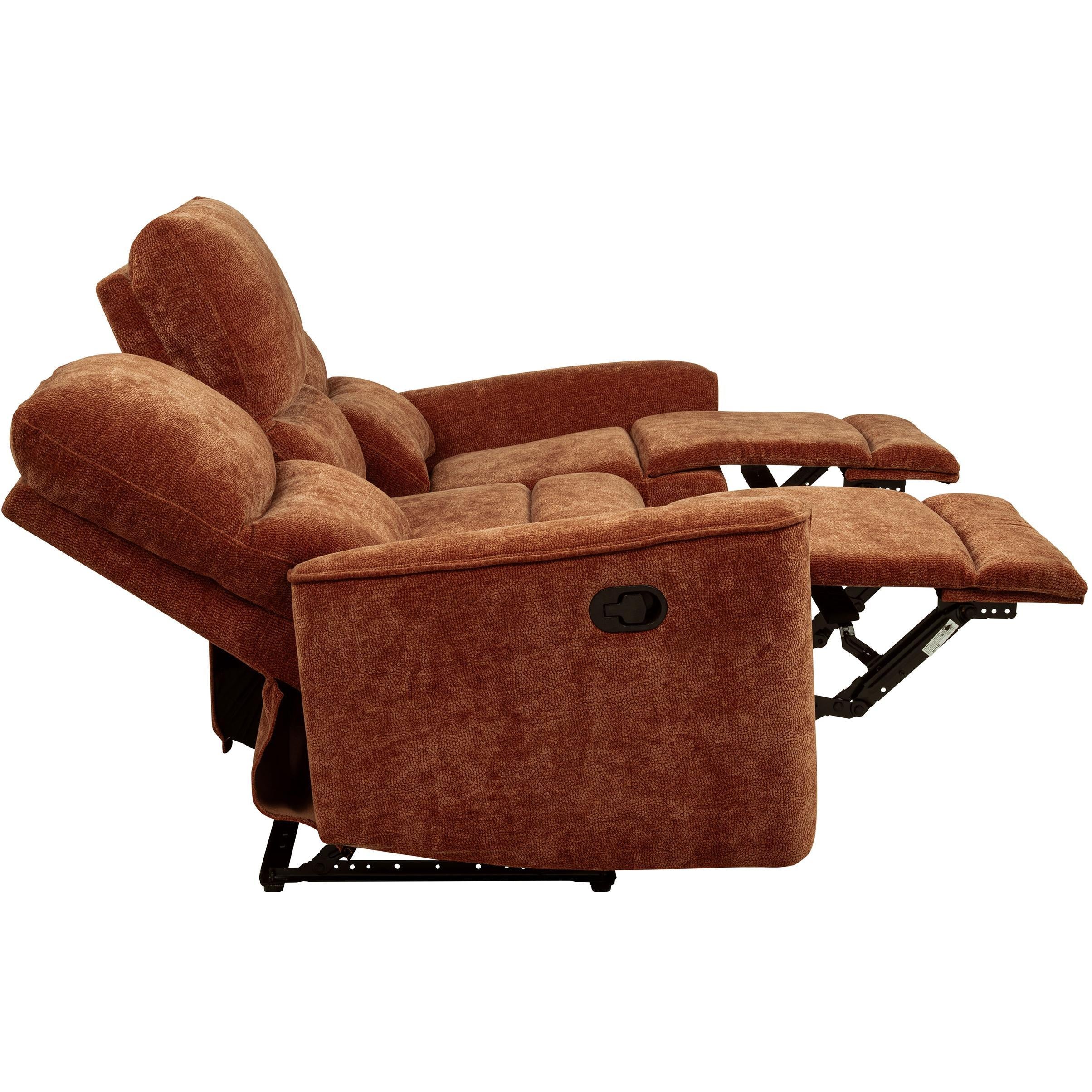  Coaster Furniture Navarro 609574 Chenille Upholstered Reclining Sofa - Burnt Orange IMAGE 10