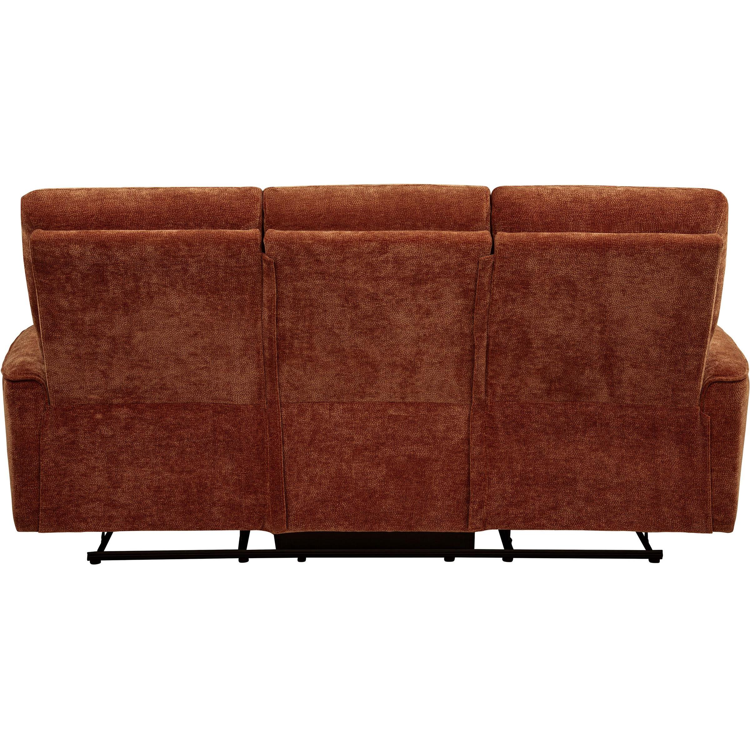  Coaster Furniture Navarro 609574 Chenille Upholstered Reclining Sofa - Burnt Orange IMAGE 7
