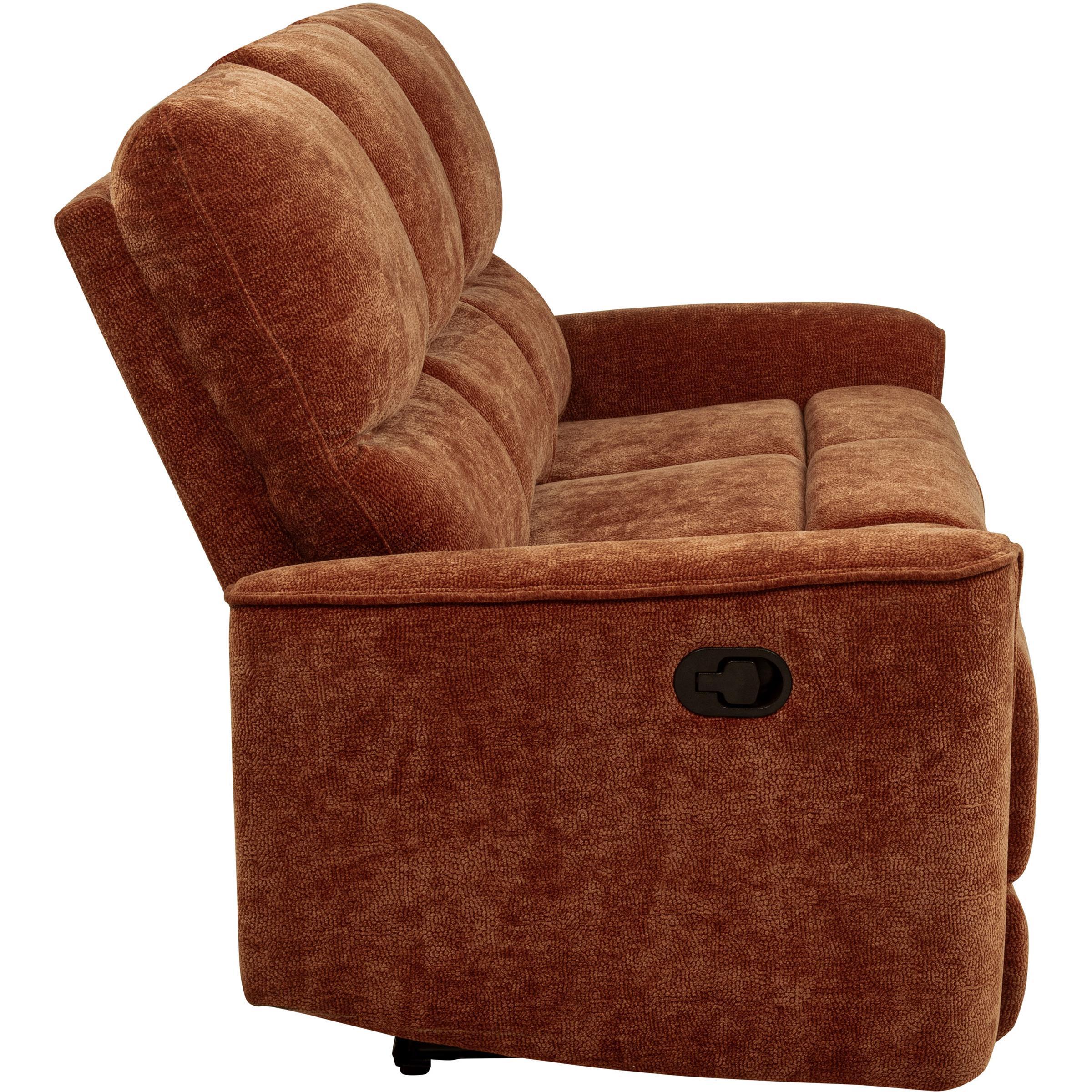  Coaster Furniture Navarro 609574 Chenille Upholstered Reclining Sofa - Burnt Orange IMAGE 8