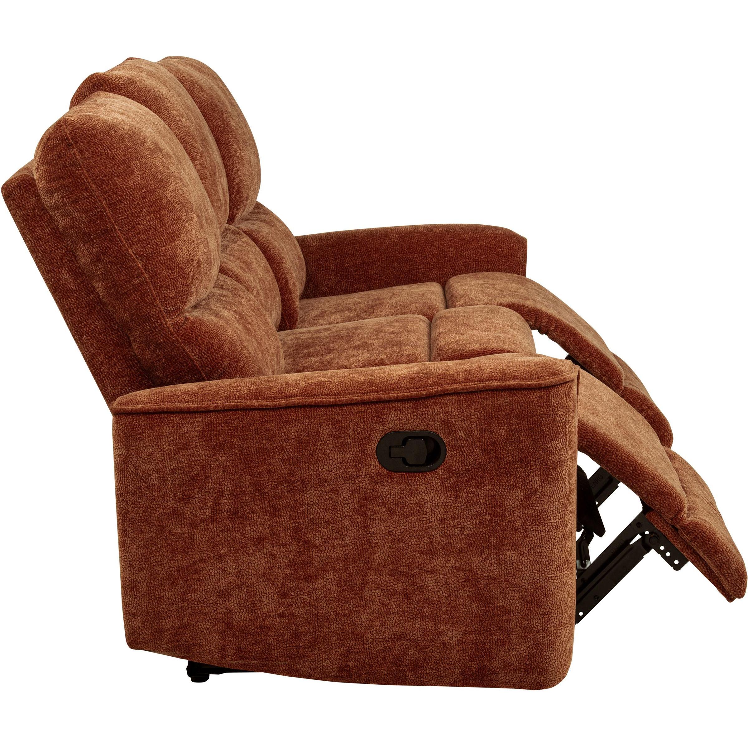  Coaster Furniture Navarro 609574 Chenille Upholstered Reclining Sofa - Burnt Orange IMAGE 9