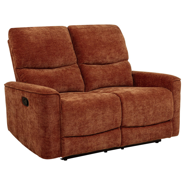 Coaster Furniture Navarro 609575 Chenille Upholstered Reclining Loveseat - Burnt Orange