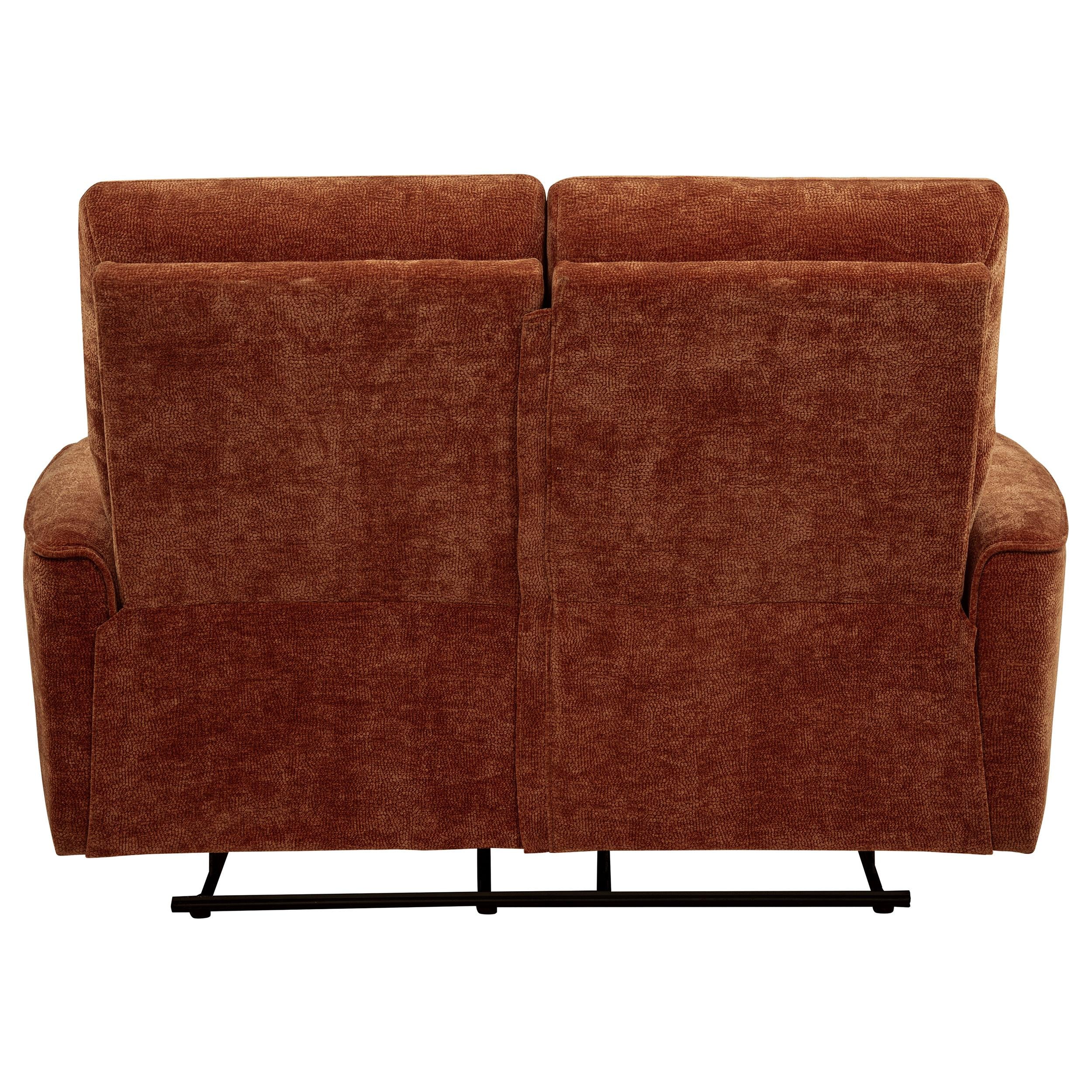  Coaster Furniture Navarro 609575 Chenille Upholstered Reclining Loveseat - Burnt Orange IMAGE 10