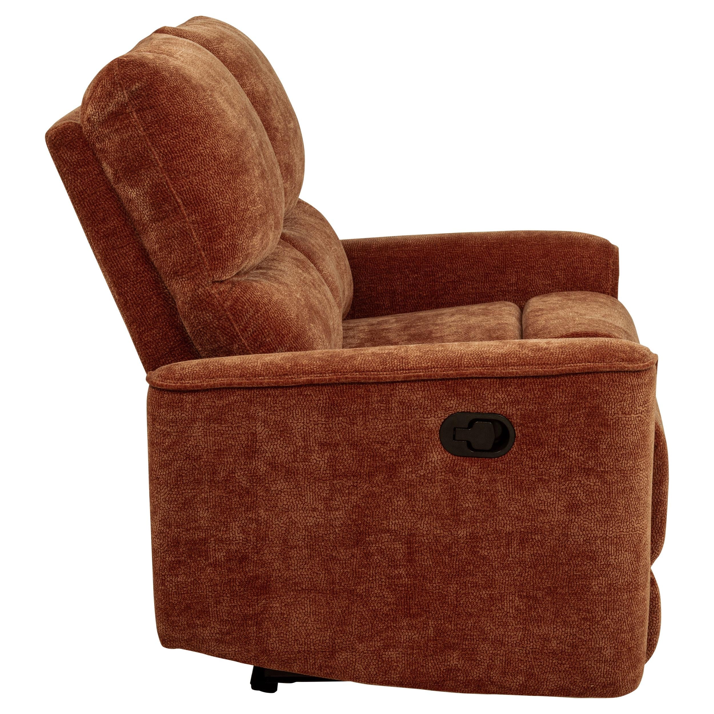  Coaster Furniture Navarro 609575 Chenille Upholstered Reclining Loveseat - Burnt Orange IMAGE 12