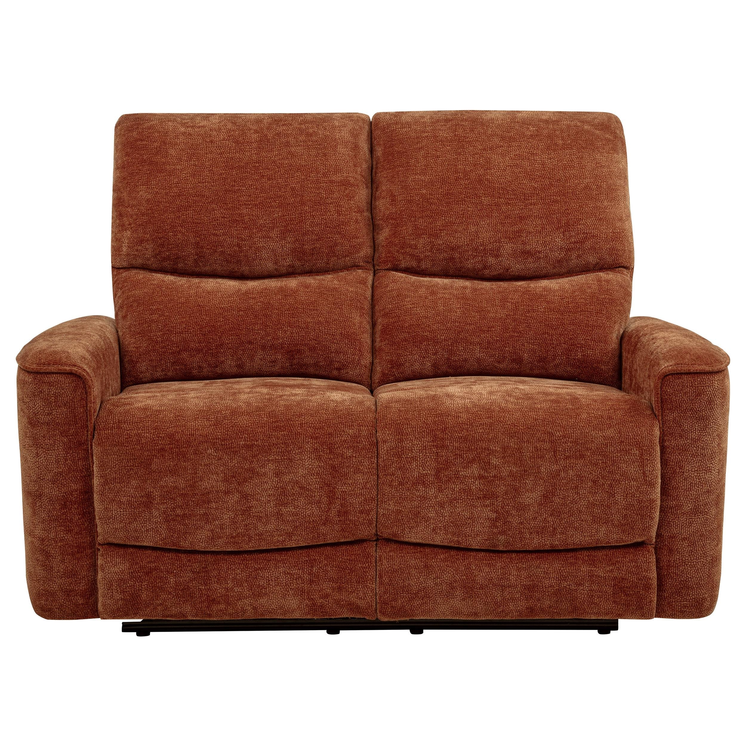  Coaster Furniture Navarro 609575 Chenille Upholstered Reclining Loveseat - Burnt Orange IMAGE 5