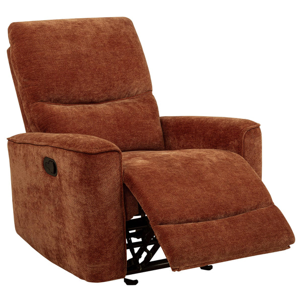 Coaster Furniture Navarro 609576 Chenille Upholstered Glider Recliner - Burnt Orange