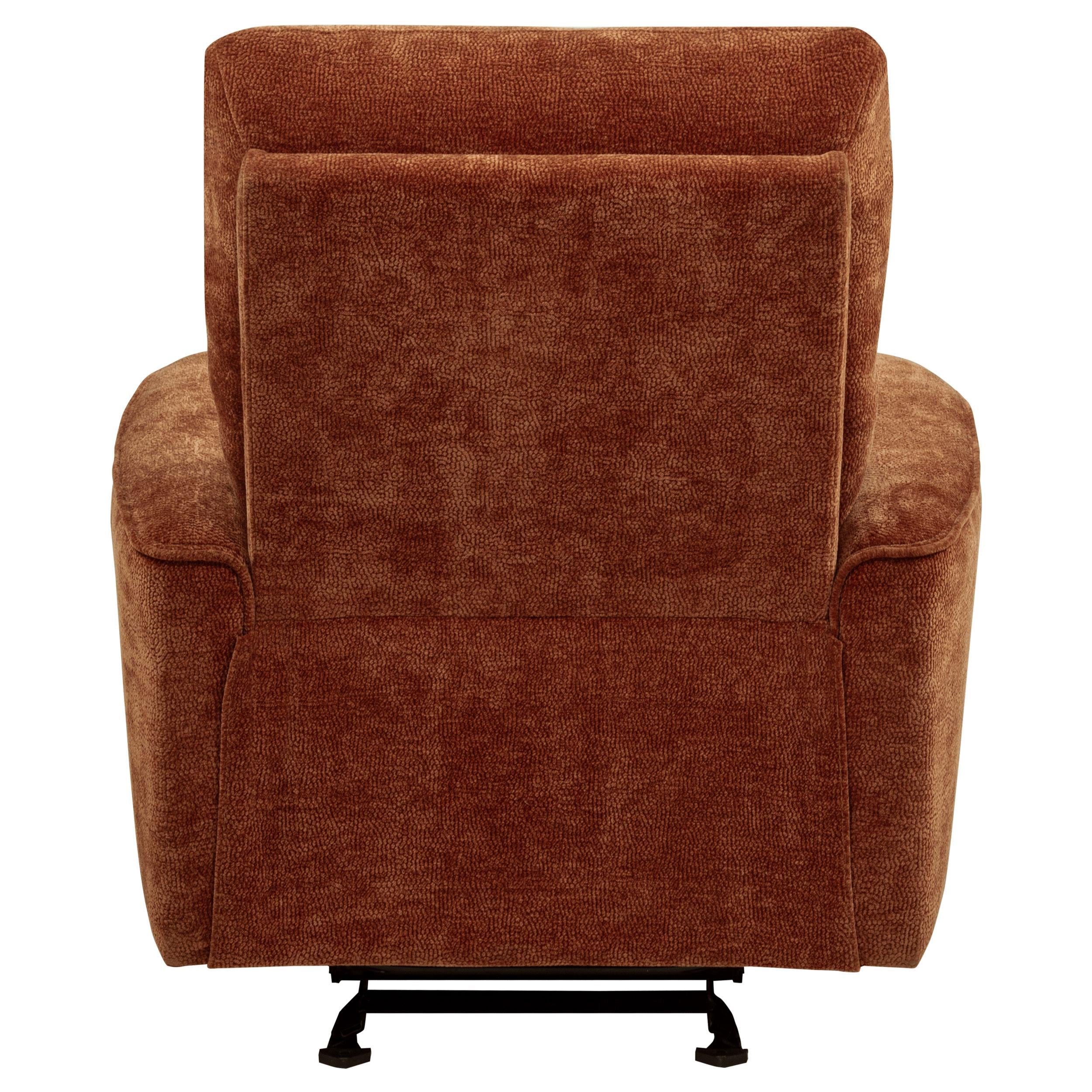  Coaster Furniture Navarro 609576 Chenille Upholstered Glider Recliner - Burnt Orange IMAGE 8