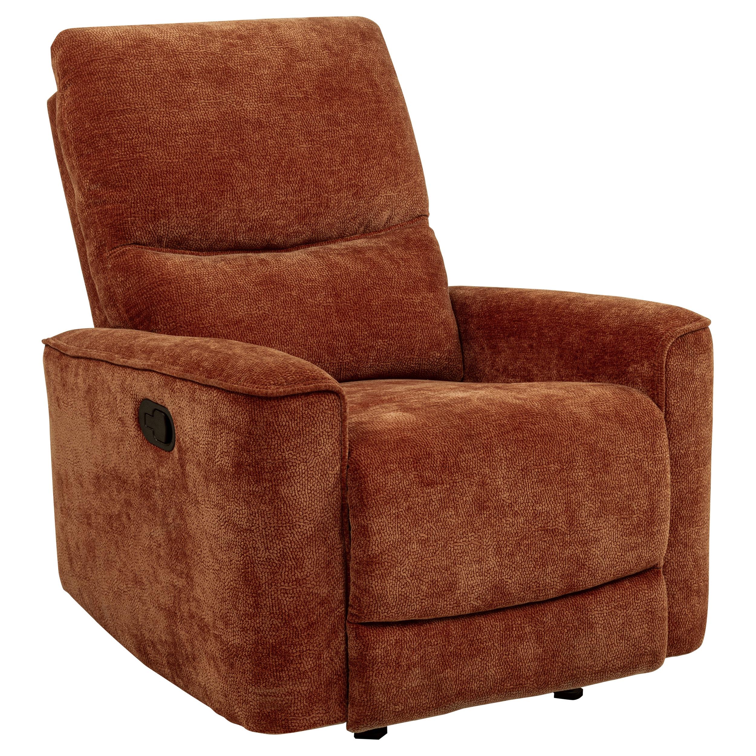  Coaster Furniture Navarro 609576 Chenille Upholstered Glider Recliner - Burnt Orange IMAGE 9