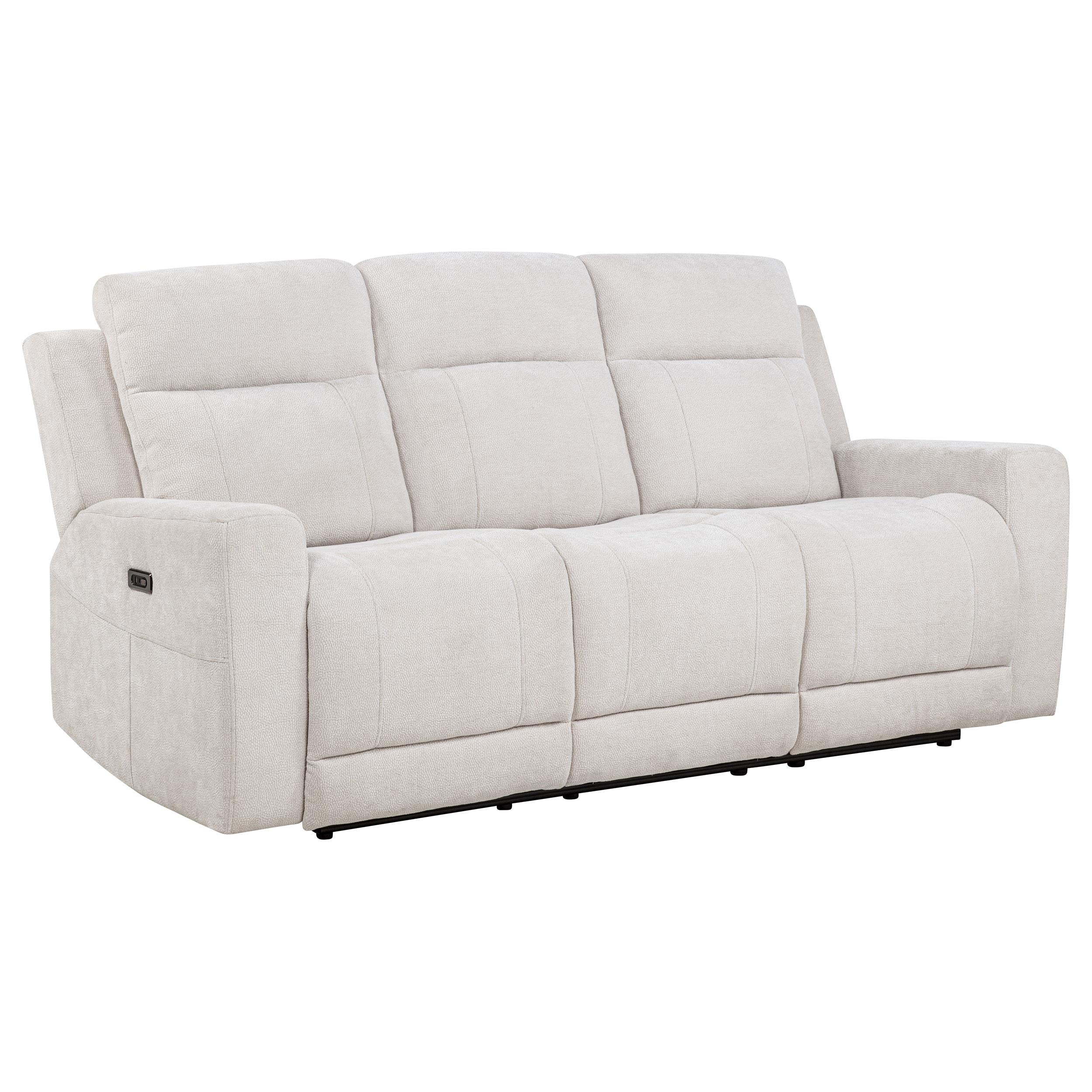  Coaster Furniture Kennett 610151P Chenille Upholstered Power Reclining Sofa - Ivory IMAGE 12