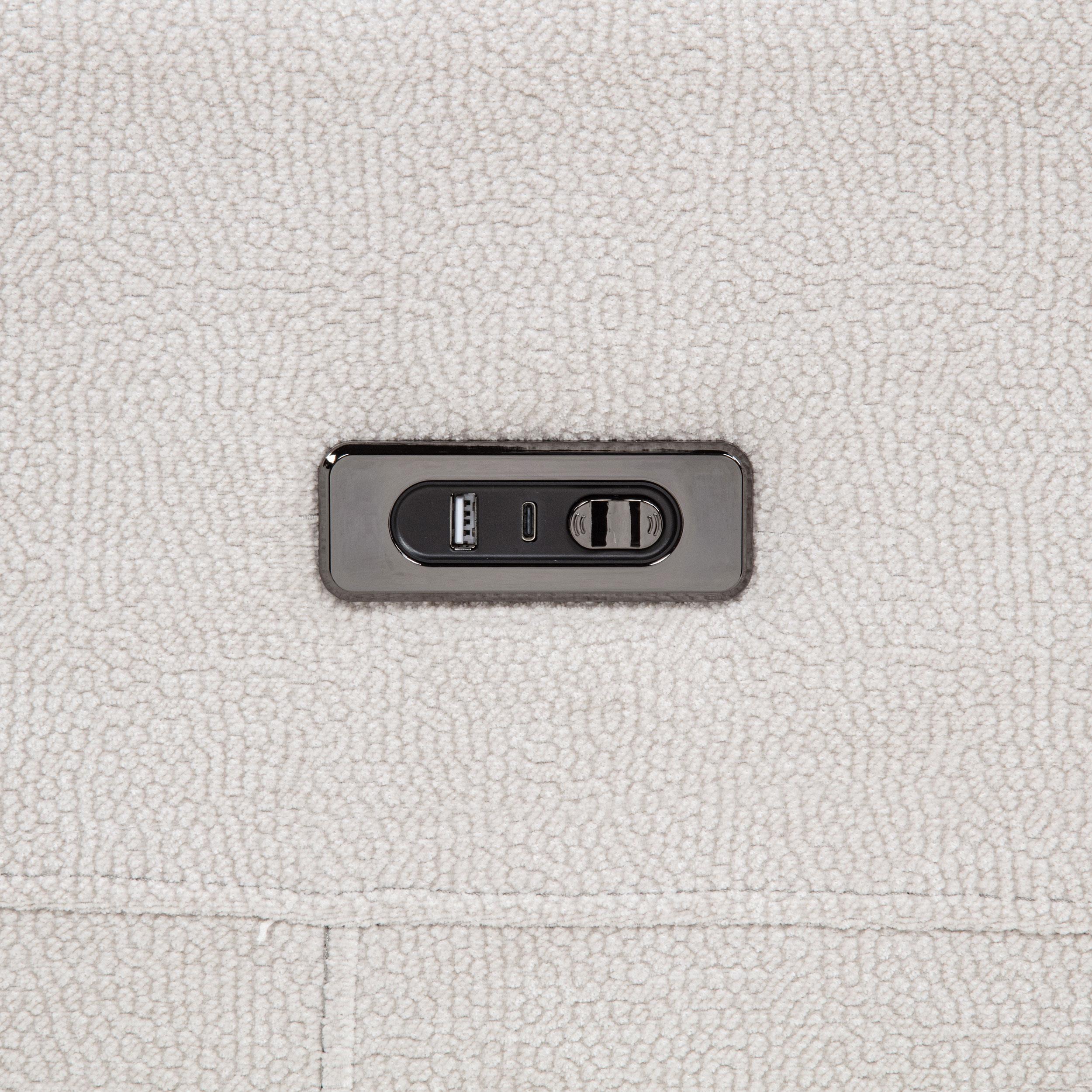  Coaster Furniture Kennett 610151P Chenille Upholstered Power Reclining Sofa - Ivory IMAGE 2