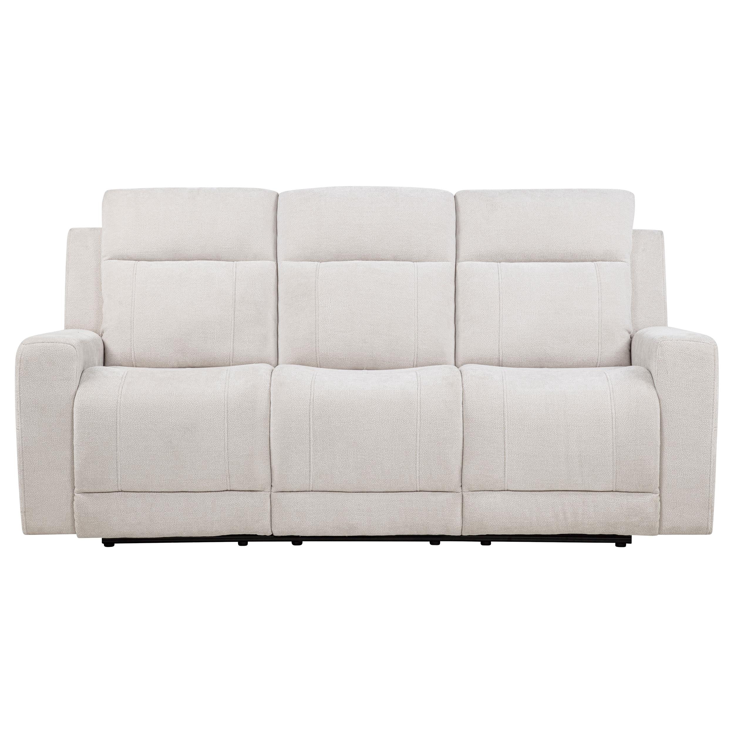  Coaster Furniture Kennett 610151P Chenille Upholstered Power Reclining Sofa - Ivory IMAGE 3