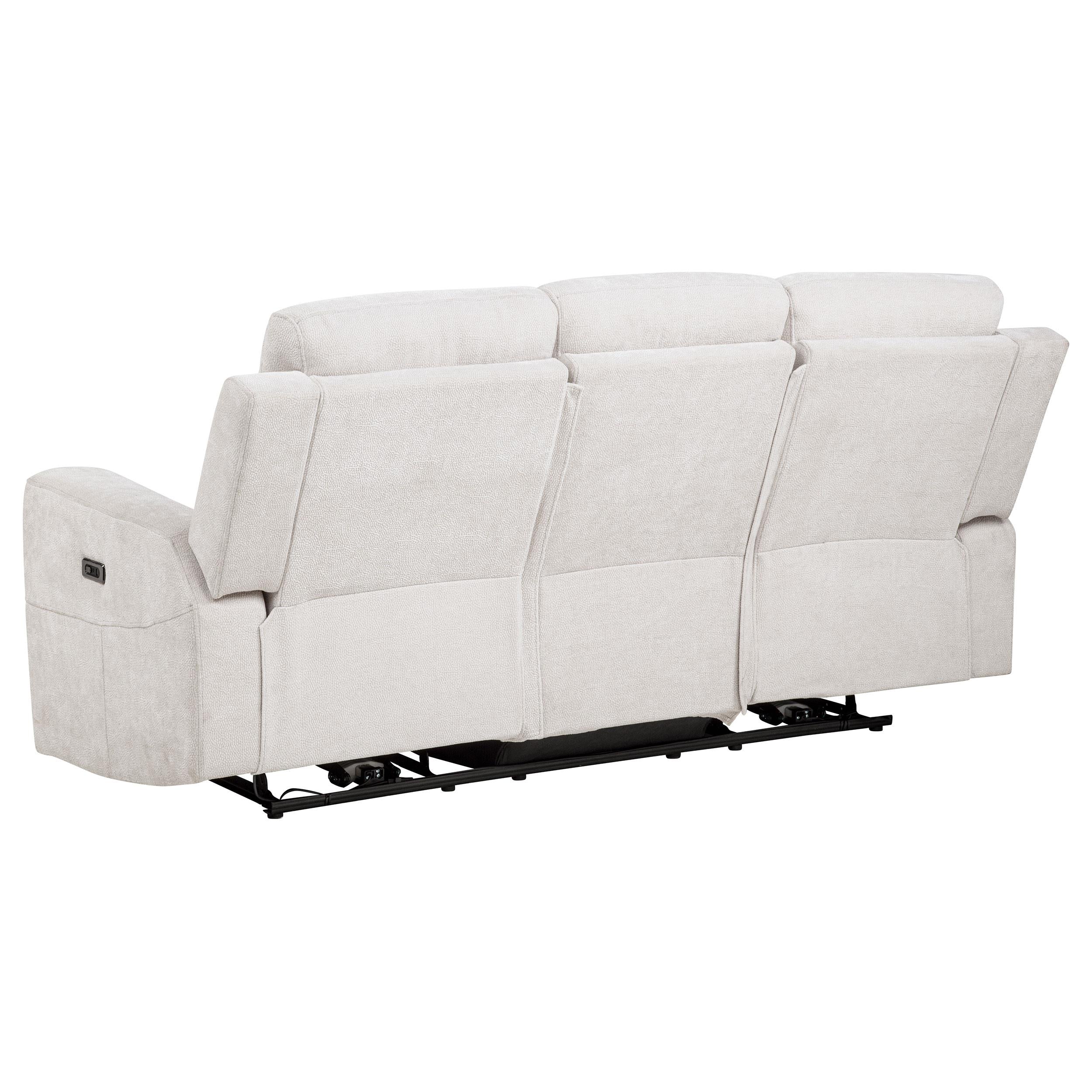  Coaster Furniture Kennett 610151P Chenille Upholstered Power Reclining Sofa - Ivory IMAGE 6