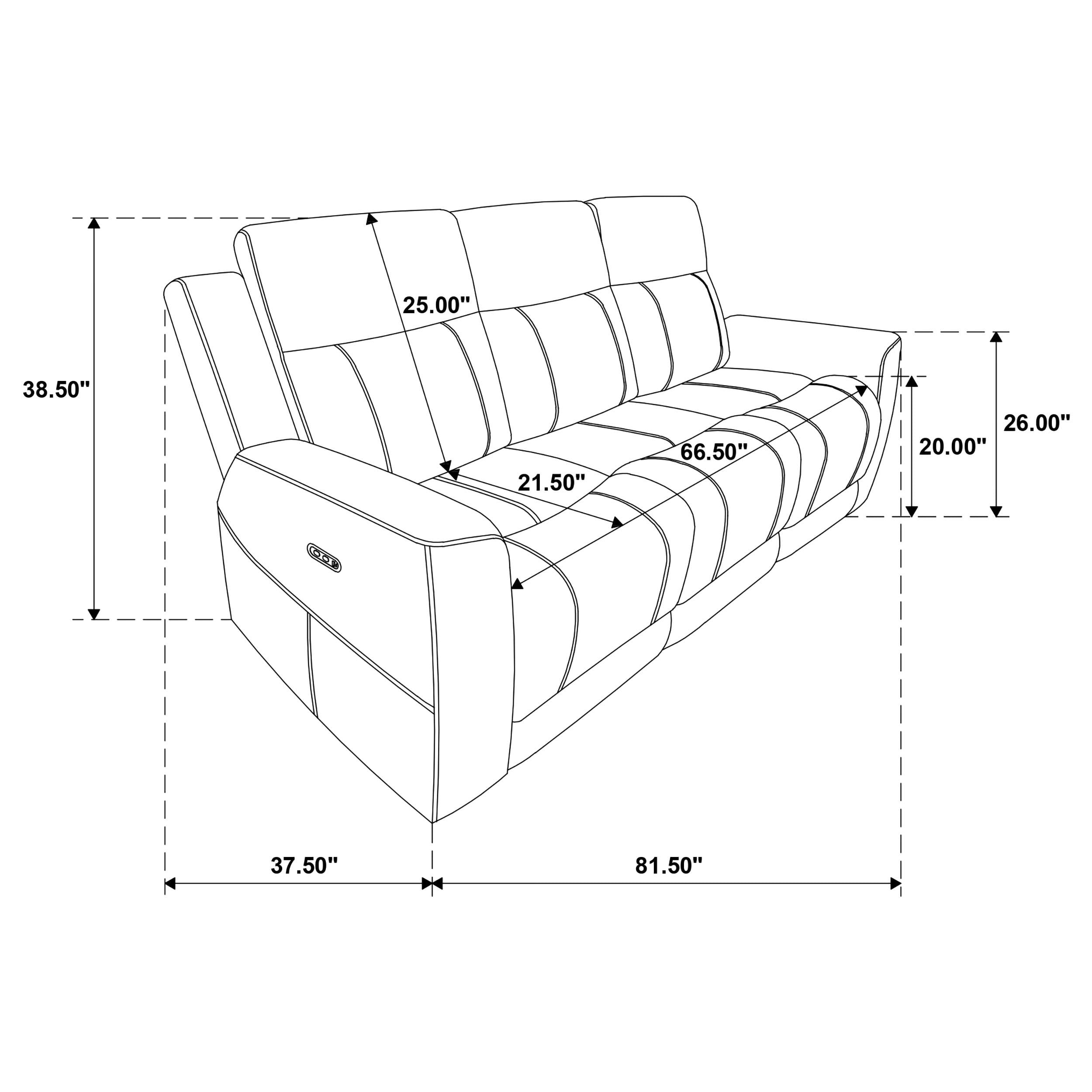  Coaster Furniture Kennett 610151P Chenille Upholstered Power Reclining Sofa - Ivory IMAGE 7