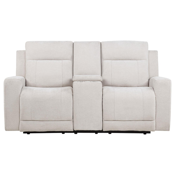 Coaster Furniture Kennett 610152P Chenille Upholstered Power Reclining Loveseat - Ivory