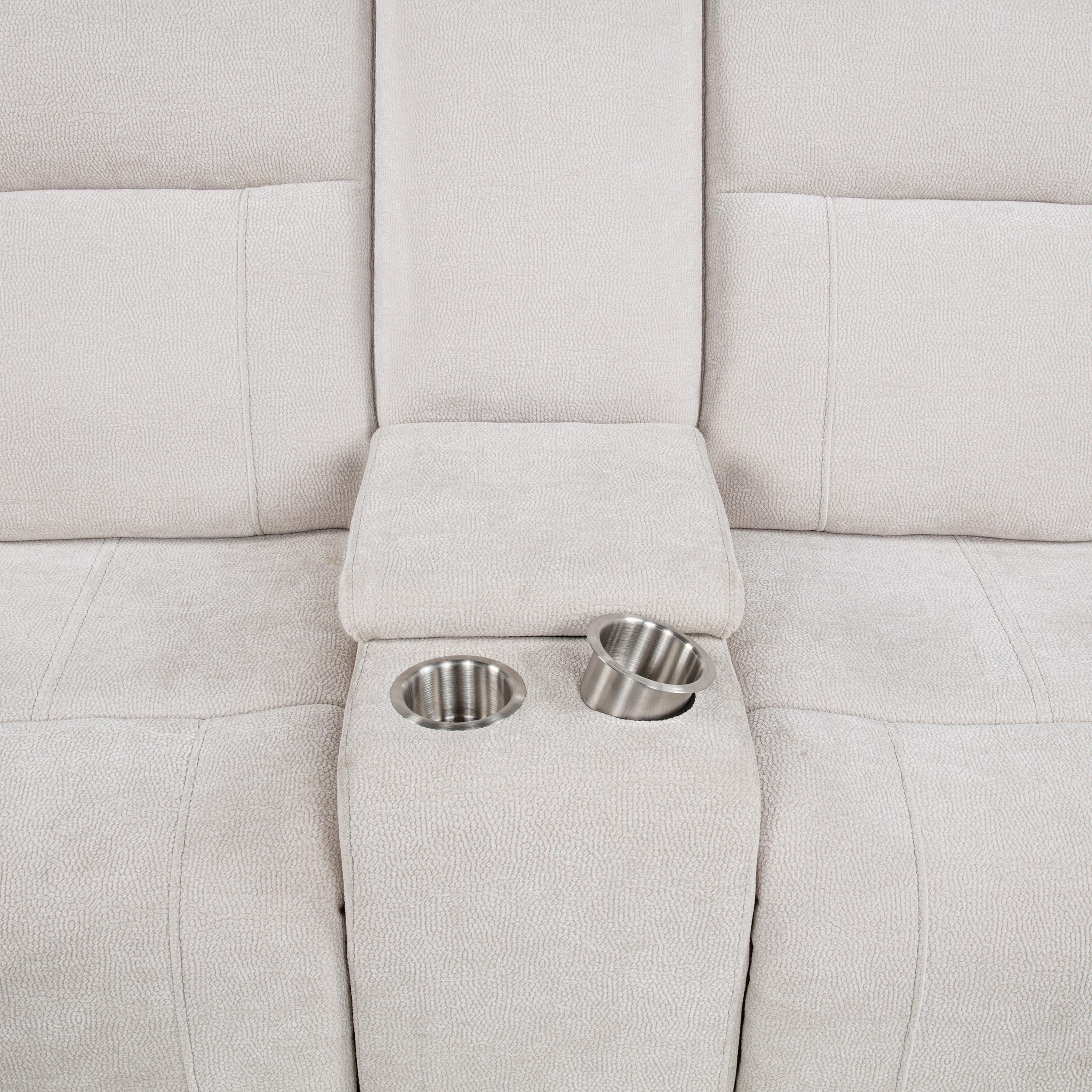  Coaster Furniture Kennett 610152P Chenille Upholstered Power Reclining Loveseat - Ivory IMAGE 13